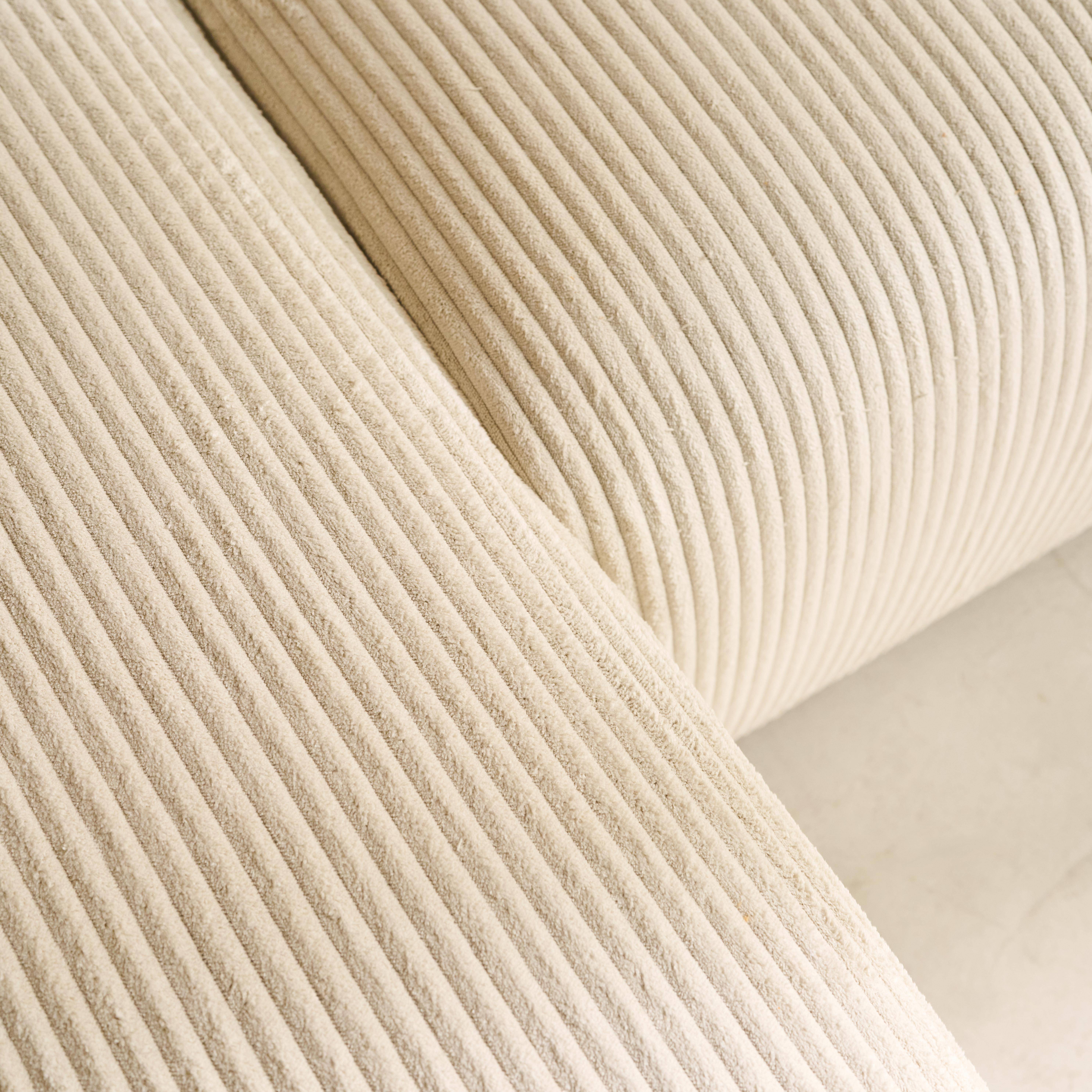 Sofá cama esquinero convertible de pana fina de 3 plazas Gris beige - 240x147x85 cm,sweeek,Photo4