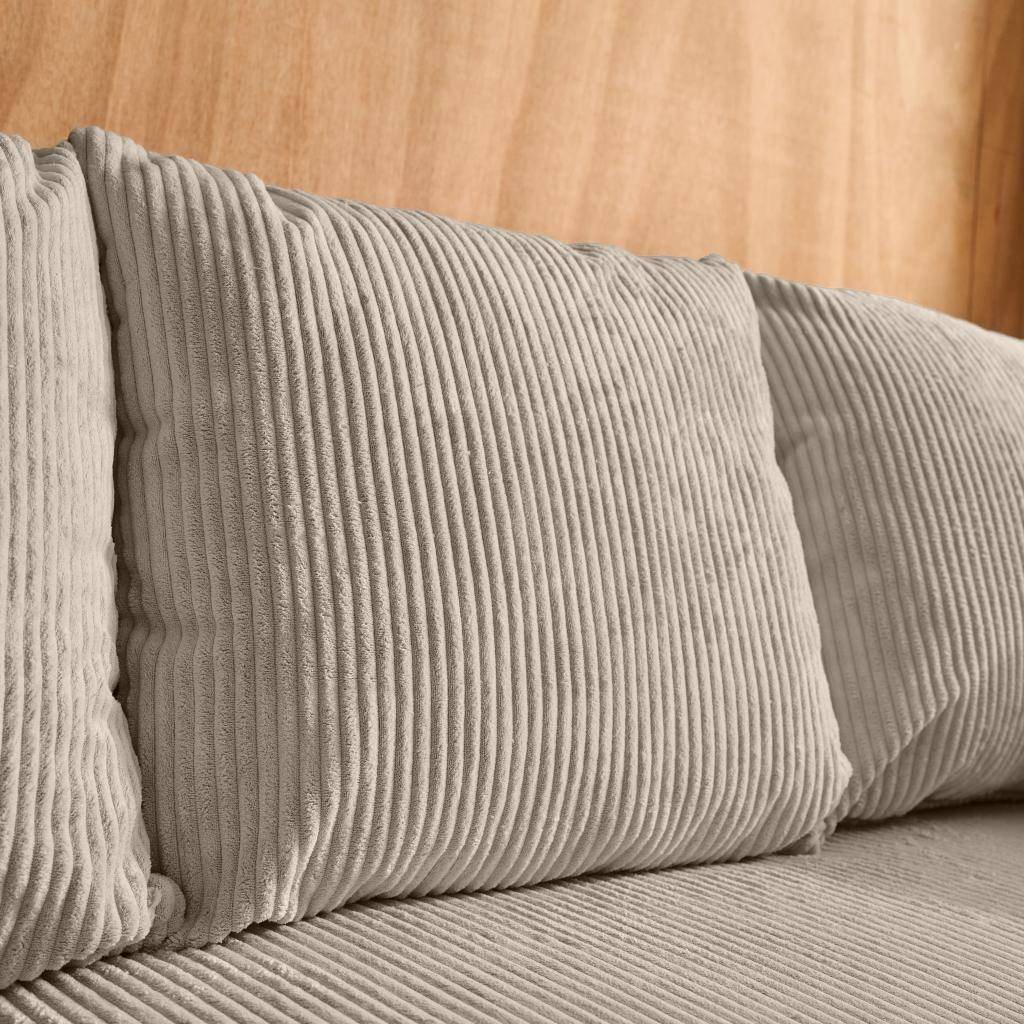 Hoekslaapbank 3 zitplaatsen met omwisselbare hoek en opbergruimte in corduroy taupe L 240 x B 95 / 147 x H 85 cm - Almo - Almo Photo6