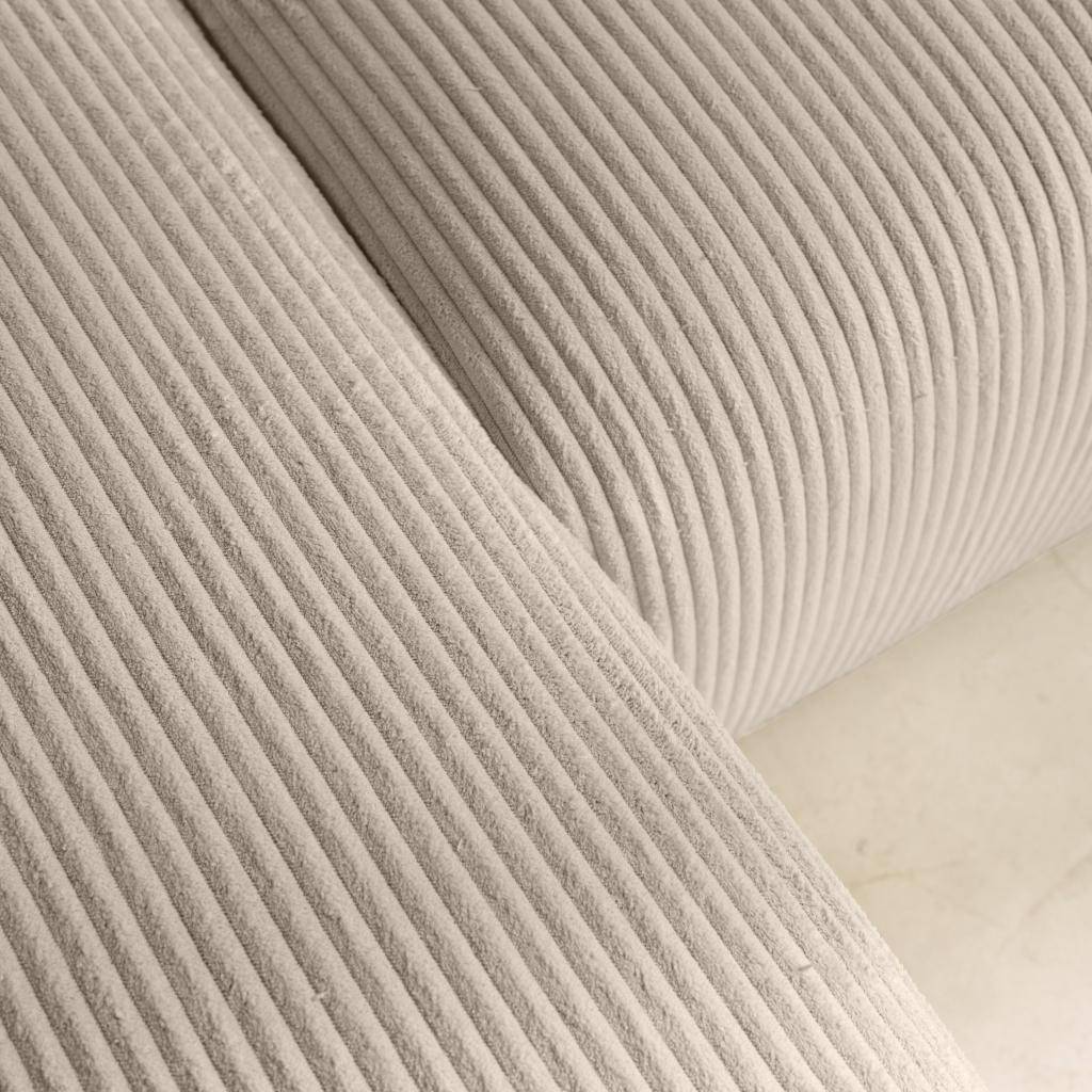 Hoekslaapbank 3 zitplaatsen met omwisselbare hoek en opbergruimte in corduroy taupe L 240 x B 95 / 147 x H 85 cm - Almo - Almo,sweeek,Photo4