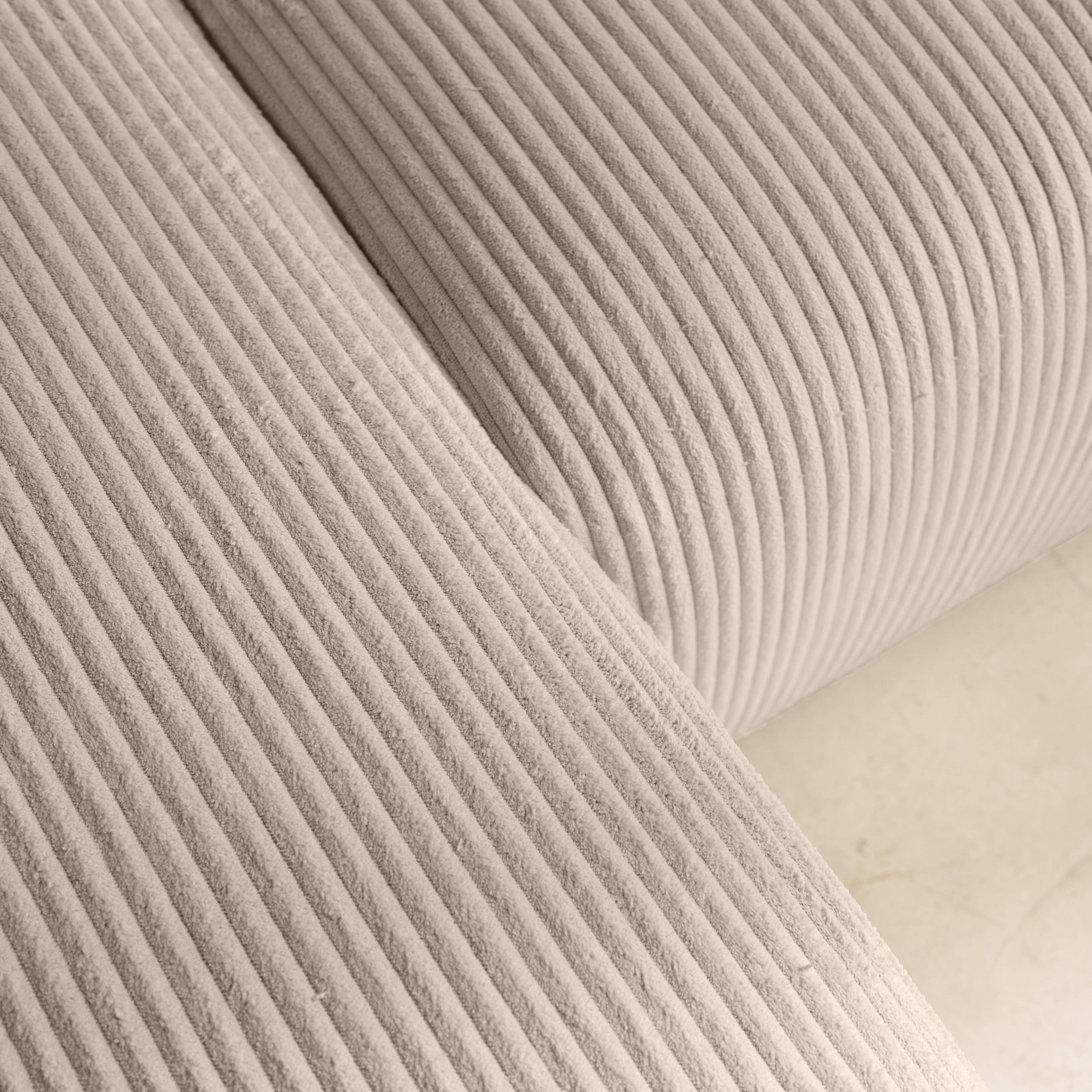 Narożna, odwracalna kanapa 3-osobowa z funkcją spania, ze sztruksu w kolorze taupe, z pojemnikiem na pościel – Almo Photo4