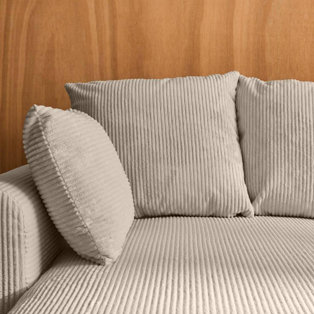 Hoekslaapbank 3 zitplaatsen met omwisselbare hoek en opbergruimte in corduroy taupe L 240 x B 95 / 147 x H 85 cm - Almo - Almo,sweeek,Photo3