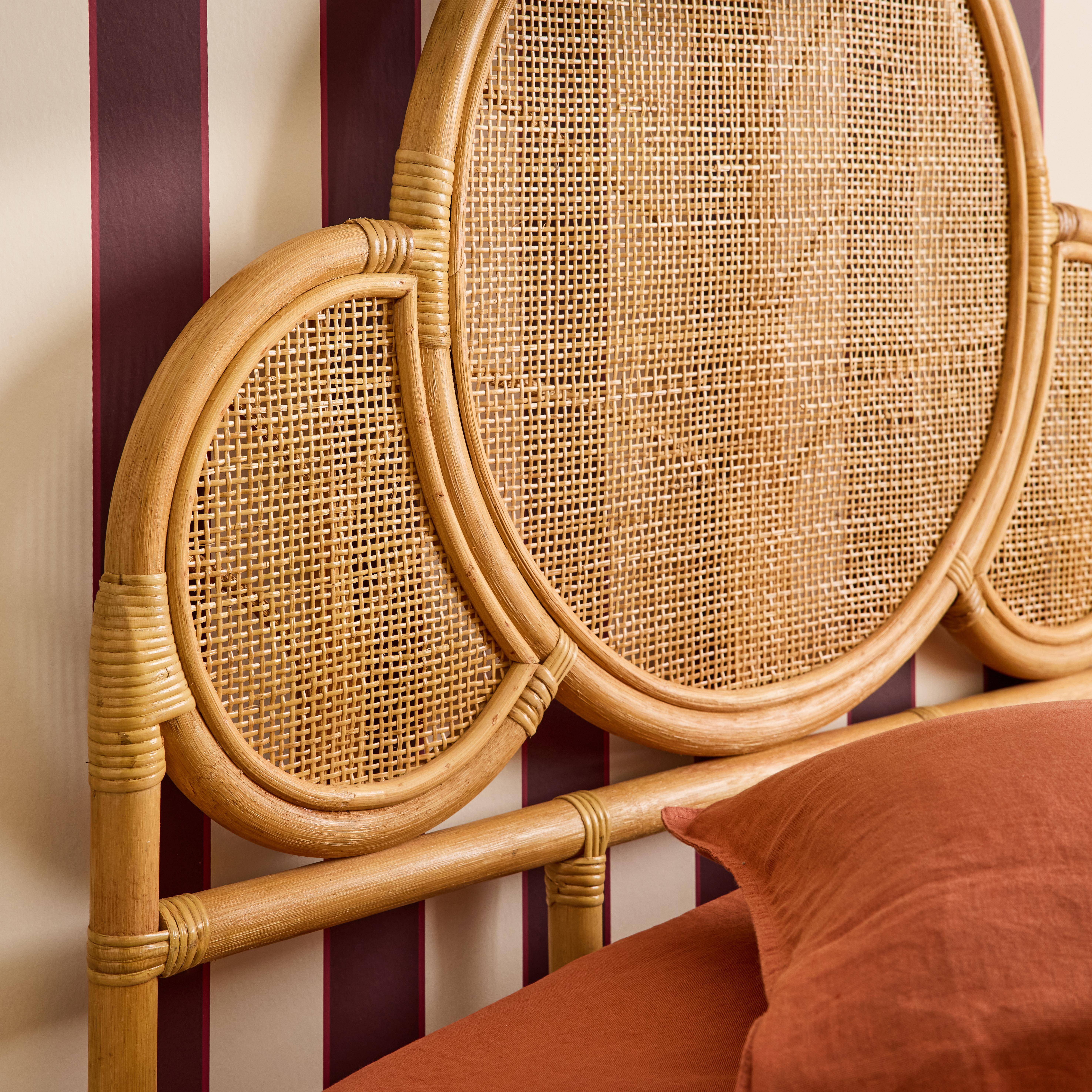 Cabeceira exótica de rattan, 90cm, Lior, Rotin naturel, 90x3x100 cm Photo3