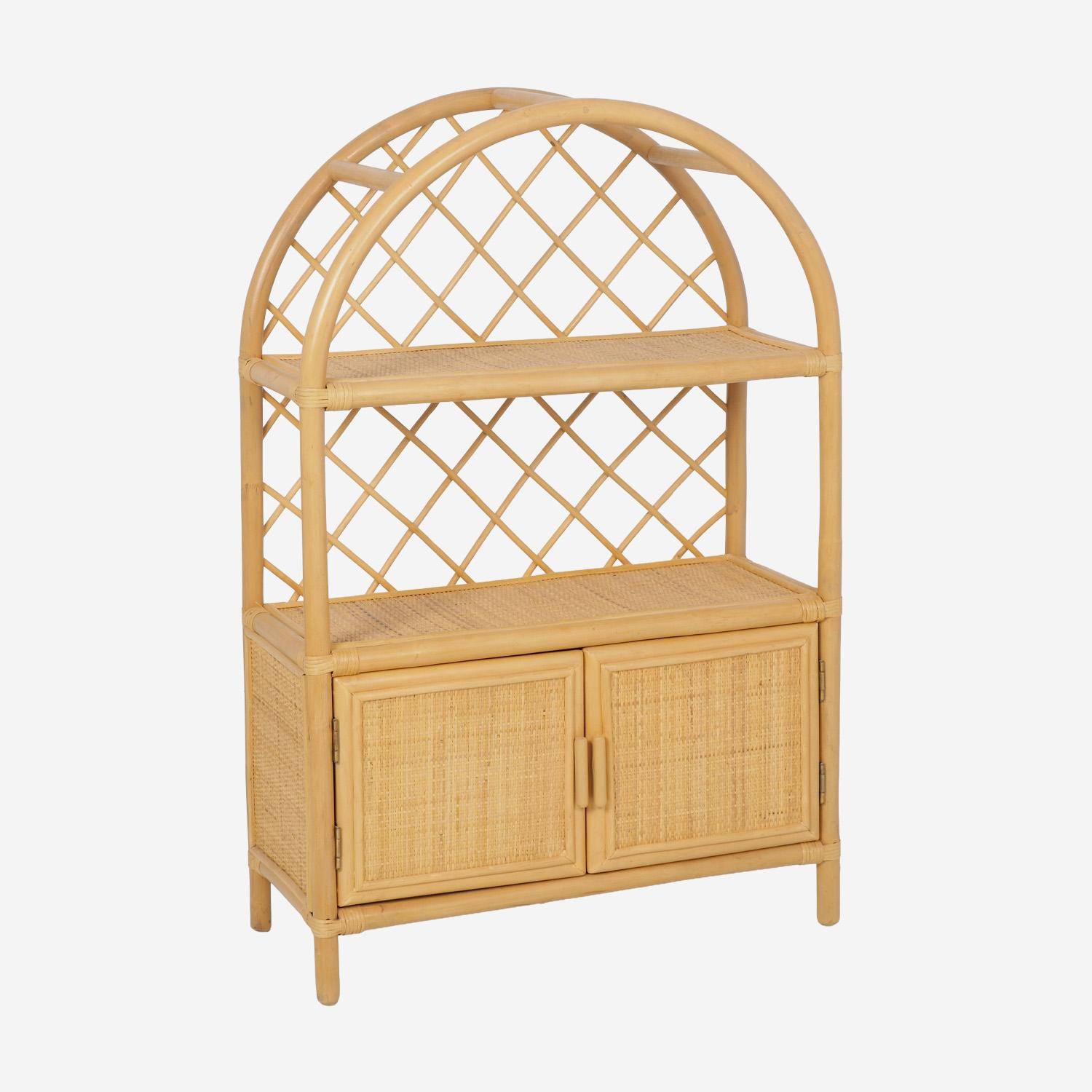 Bibliothèque enfant exotique rotin naturel - 70x30x106cm - Arlo,sweeek,Photo1