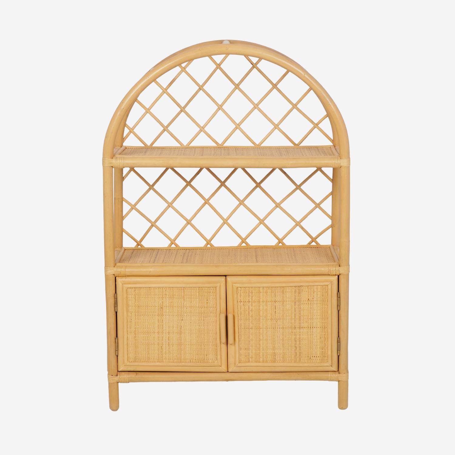 Bibliothèque enfant exotique rotin naturel - 70x30x106cm - Arlo,sweeek,Photo2