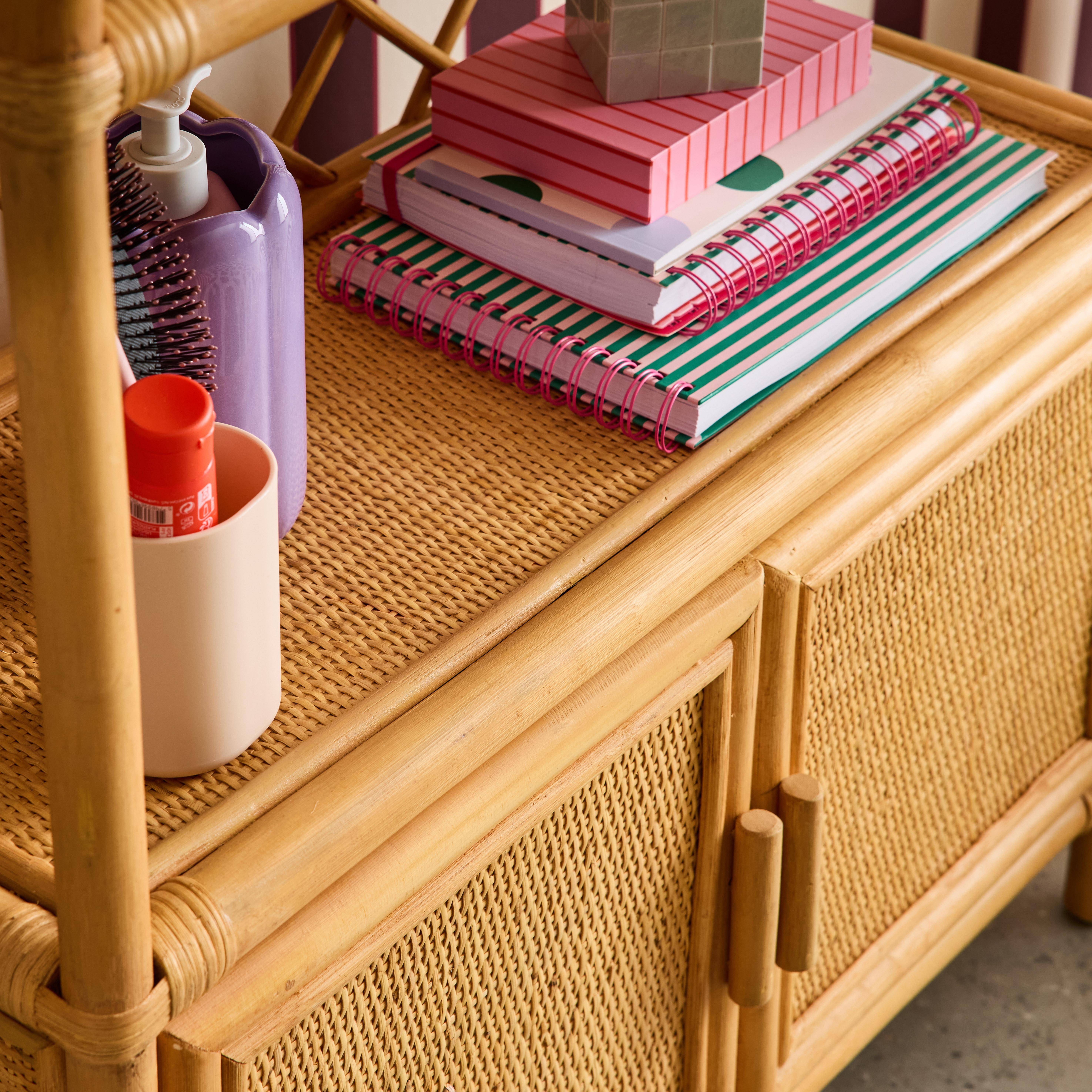 Biblioteca infantil exótica de rattan natural, Arlo, Rotin naturel, 107x70x30 cm Photo5