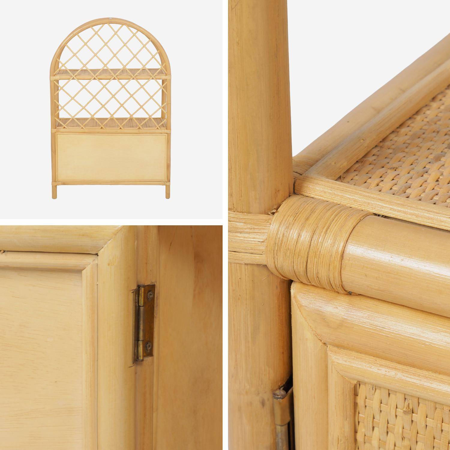 Bibliothèque enfant exotique rotin naturel - 70x30x106cm - Arlo,sweeek,Photo4