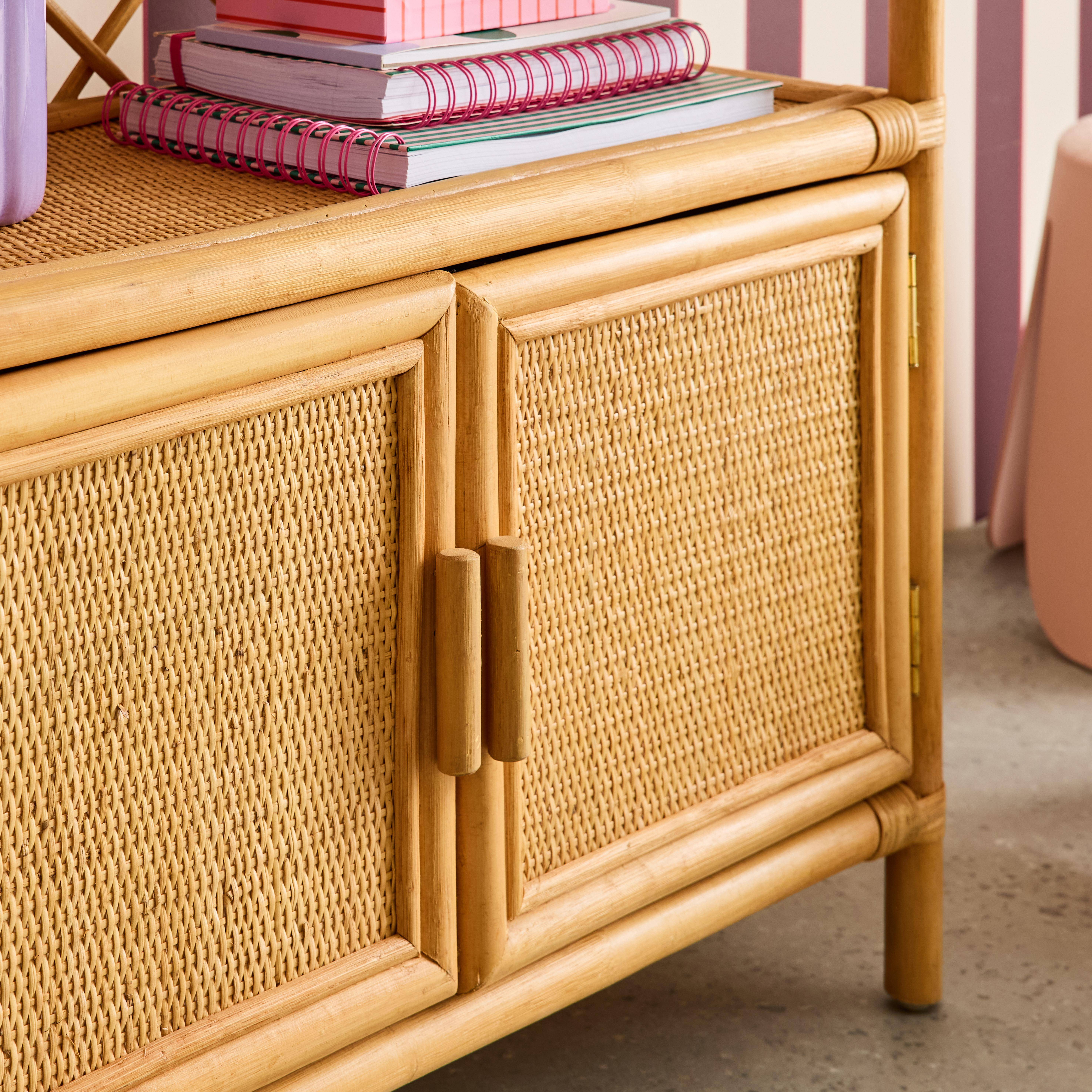 Biblioteca infantil exótica de rattan natural, Arlo, Rotin naturel, 107x70x30 cm,sweeek,Photo4