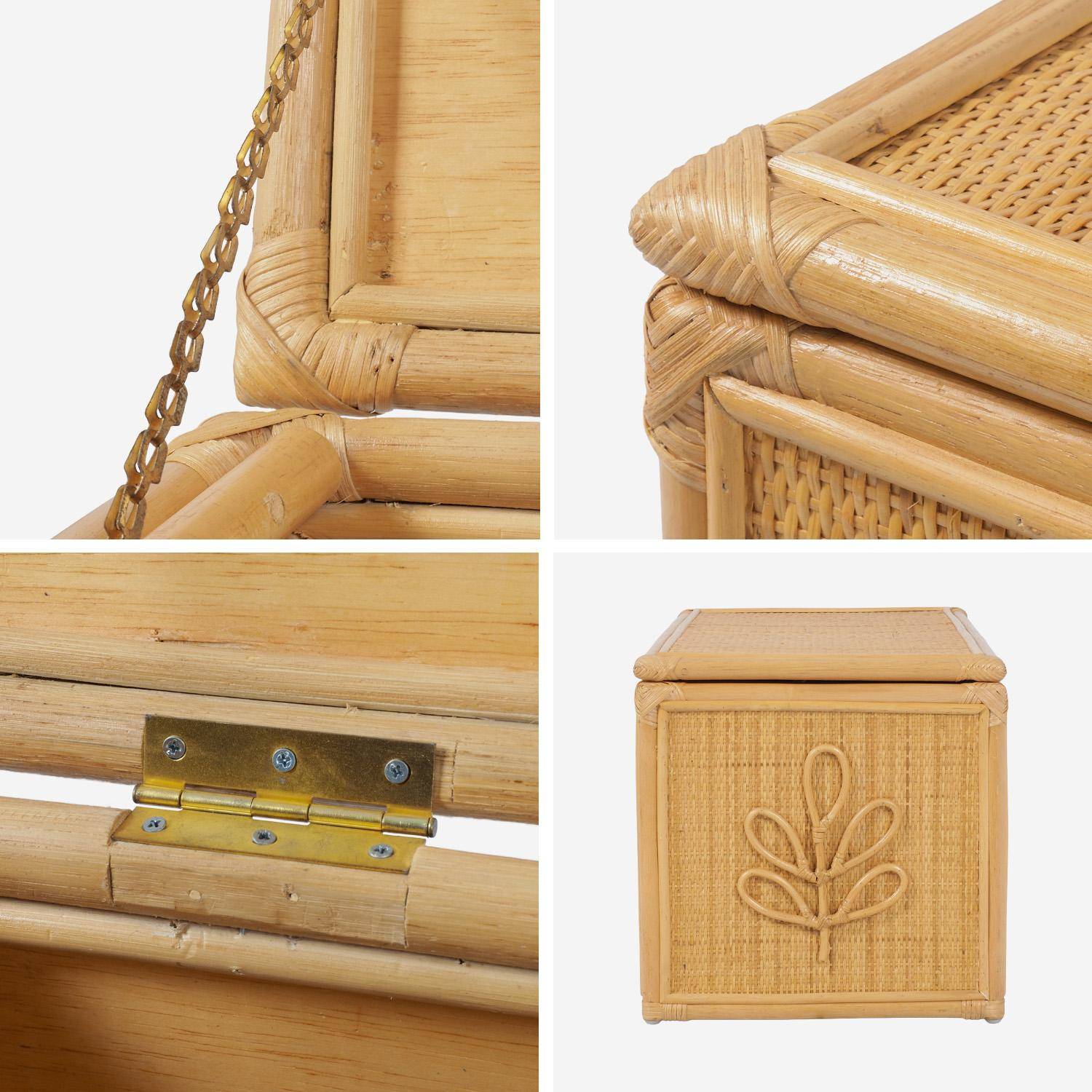 Baú de brinquedos infantil boêmio em rattan, Arlo, Rotin naturel, 80x40x40 cm,sweeek,Photo4