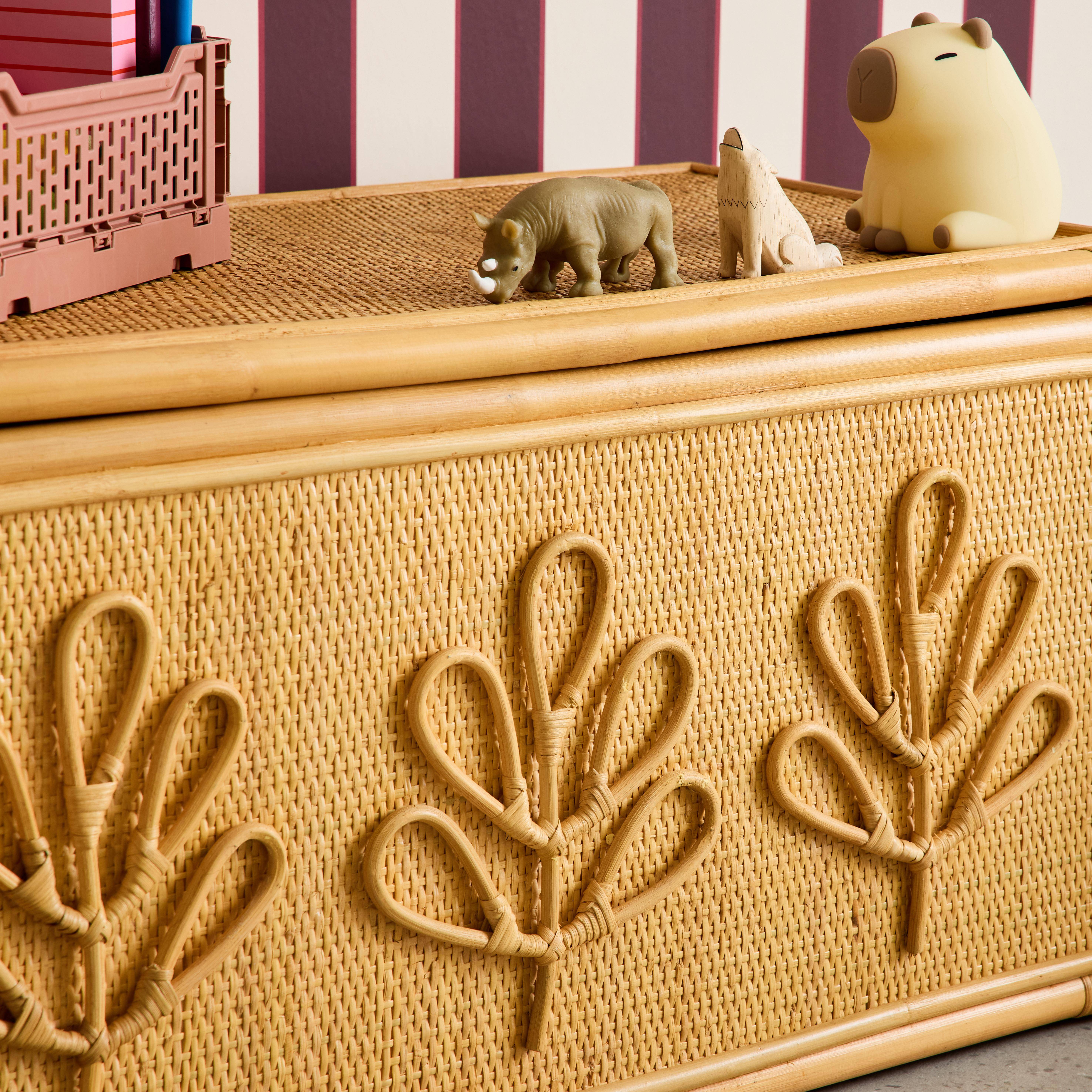 Skrzynia na zabawki dla dzieci w stylu boho z rattanu, kolor naturalny - 80 x 40 x 40 cm - Arlo Photo3