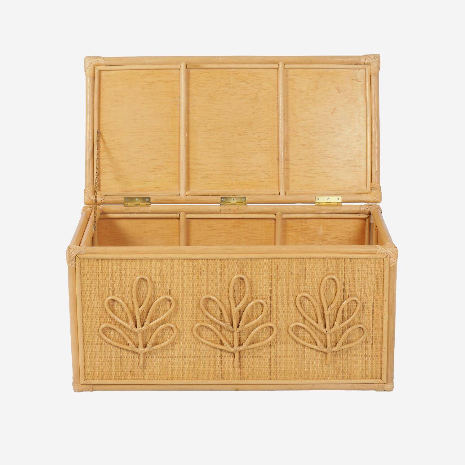 Baú de brinquedos infantil boêmio em rattan, Arlo, Rotin naturel, 80x40x40 cm Photo3 Baú de brinquedos infantil boêmio em rattan, Arlo, Rotin naturel, 80x40x40 cm Photo3