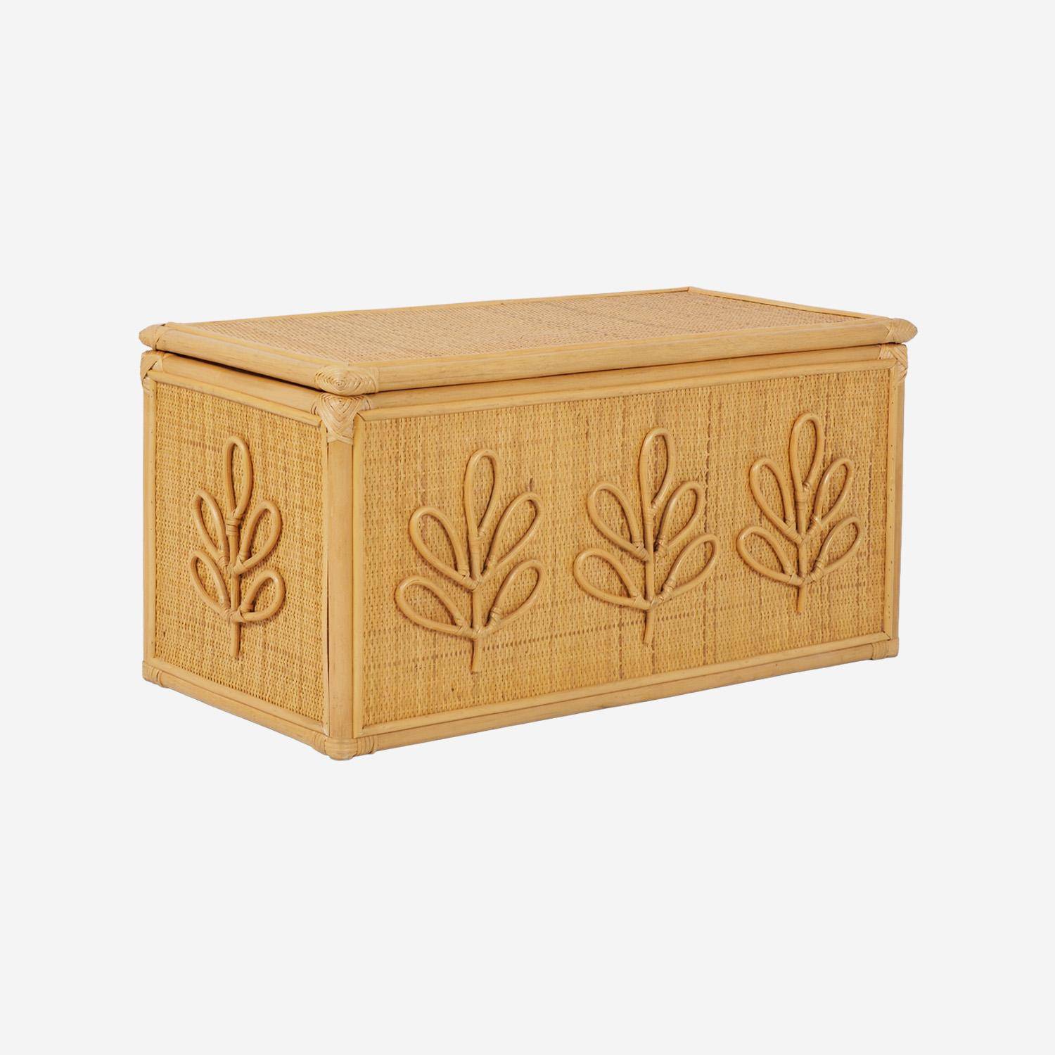 Baú de brinquedos infantil boêmio em rattan, Arlo, Rotin naturel, 80x40x40 cm,sweeek,Photo1