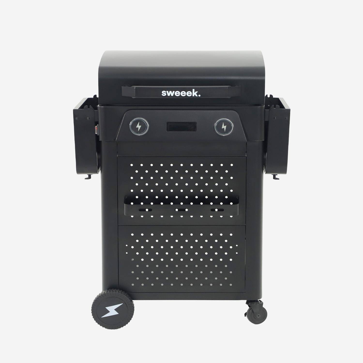 Barbecue elettrico in acciaio smaltato 2 bruciatori 2300 W, Voltis, Nero, 115.3x54x102.1 cm Photo4