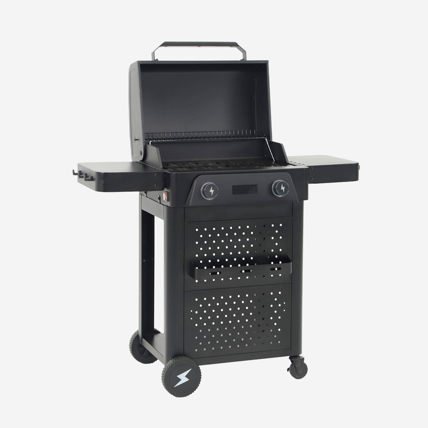 Barbecue elettrico in acciaio smaltato 2 bruciatori 2300 W, Voltis, Nero, 115.3x54x102.1 cm Photo3