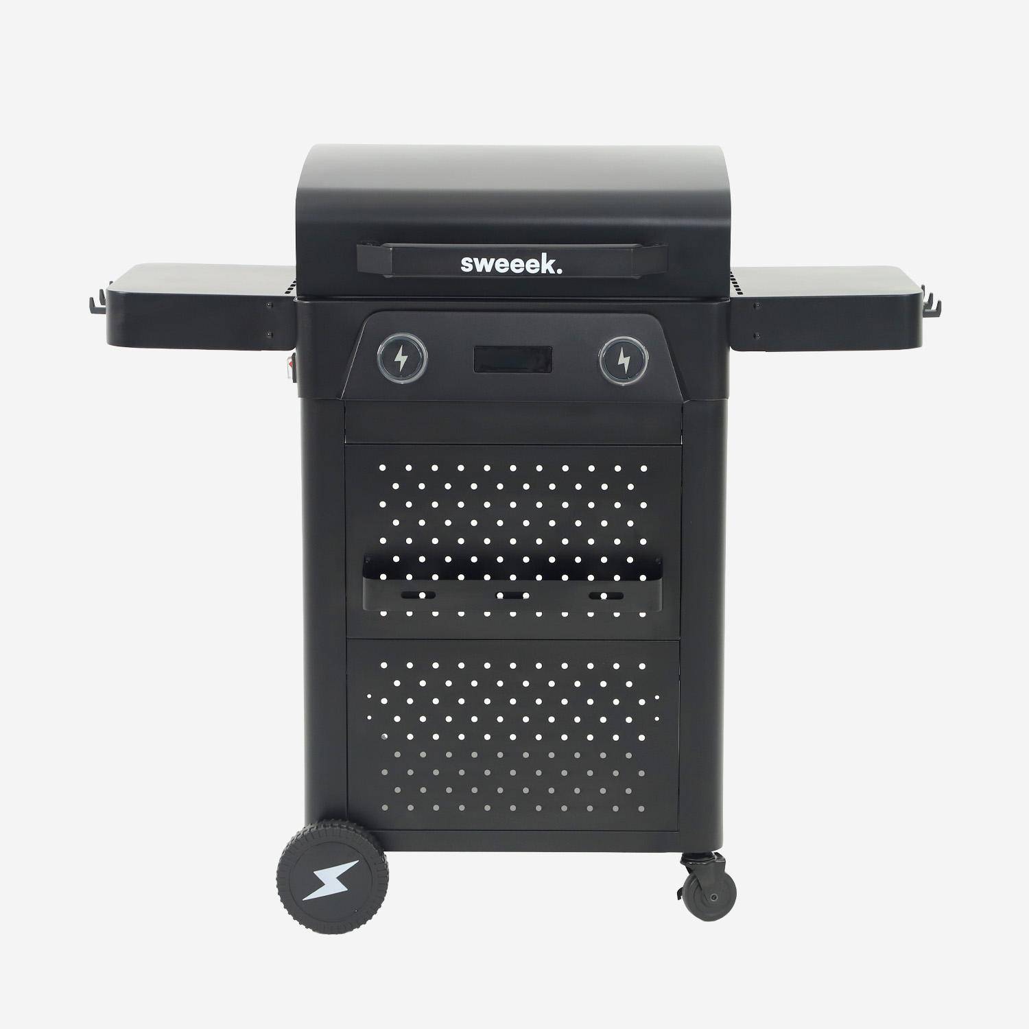 Barbecue elettrico in acciaio smaltato 2 bruciatori 2300 W, Voltis, Nero, 115.3x54x102.1 cm,sweeek,Photo2