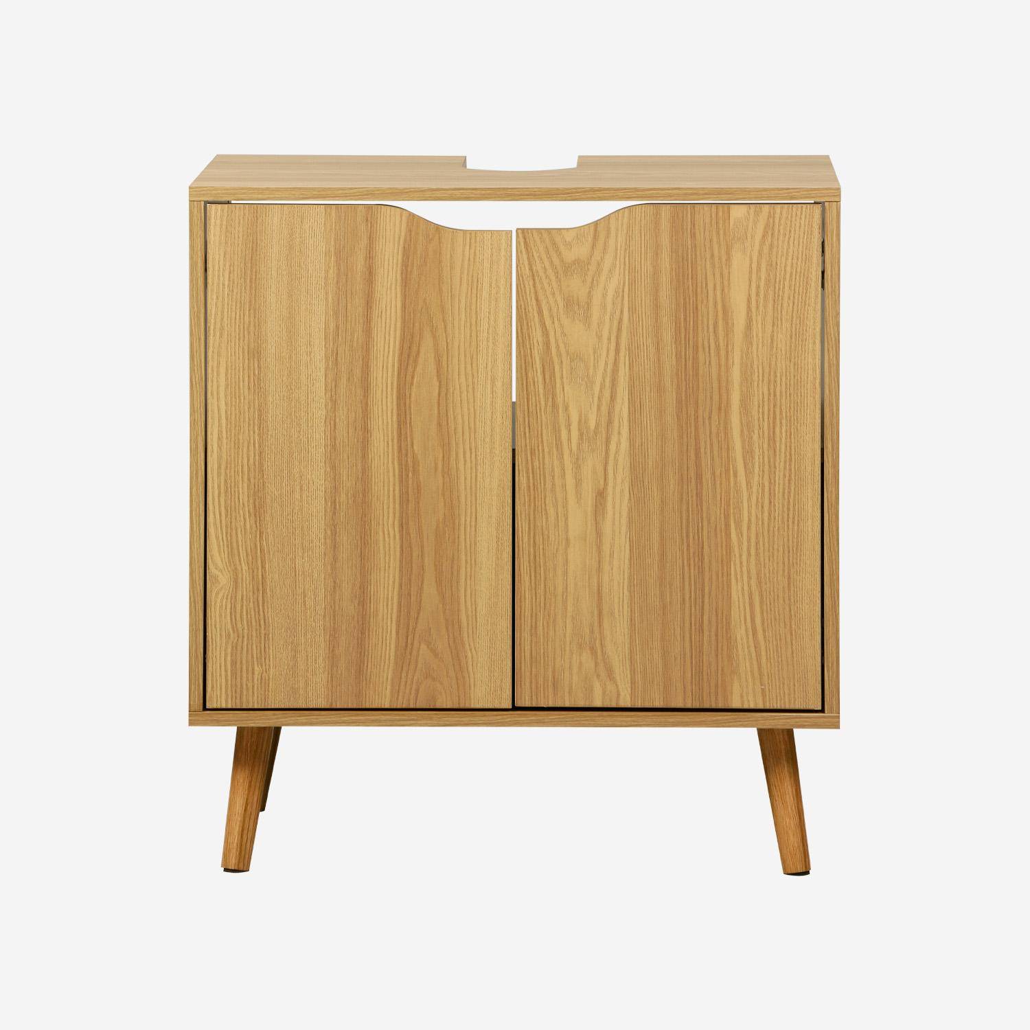 Mobile lavabo vintage decorato in legno, Nepal, Frassino, 65x40x70 cm Photo1