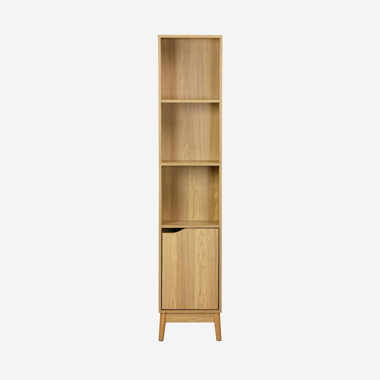 Columna de almacenamiento para baño vintage, 3 estantes Efecto fresno - 35x25x167 cm,sweeek,Photo2