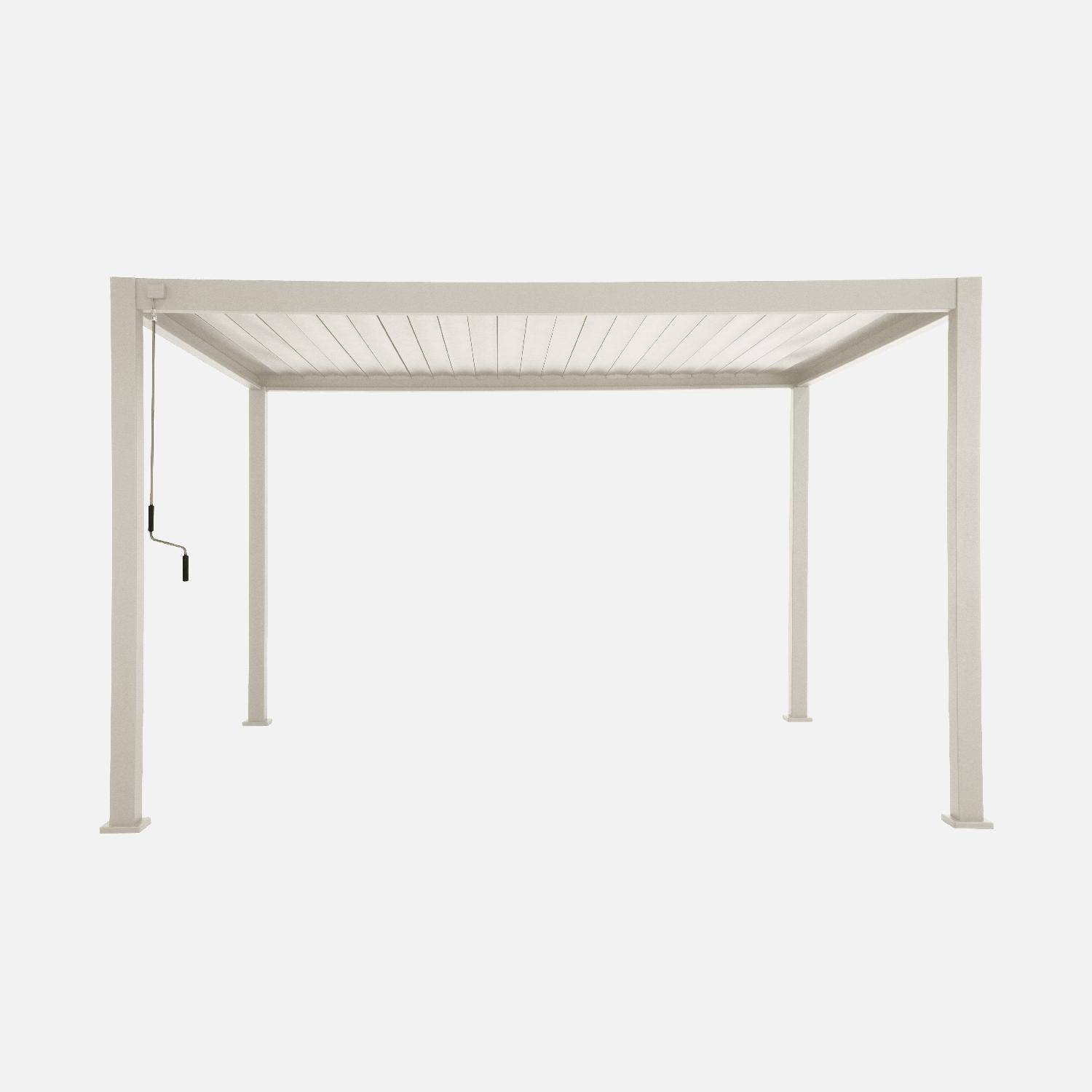 Pergola Bioclimatique beige – Triomphe – 3x4m, aluminium, à lames orientables  Photo3