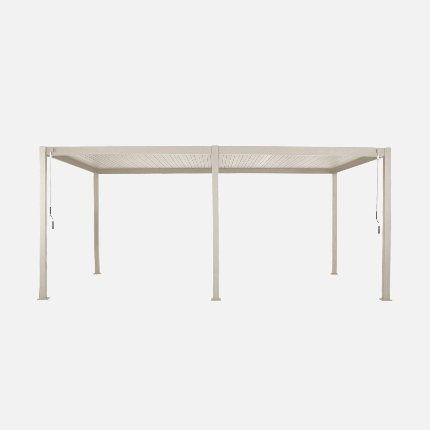 Pérgola bioclimática em alumínio 3x6m com lâminas ajustáveis , Triomphe 3x6m, Bege, 600x50x350 cm,sweeek,Photo3
