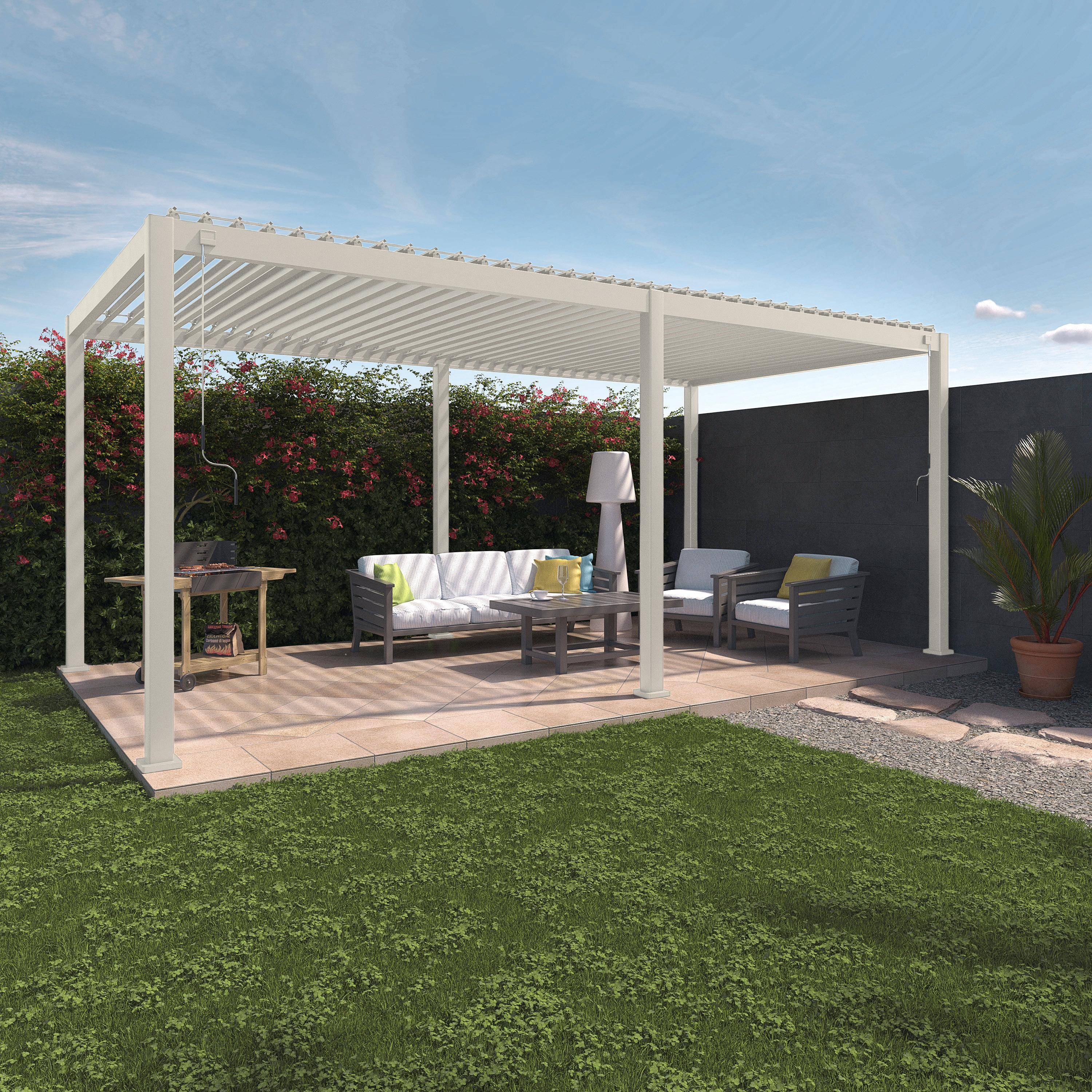 Pérgola bioclimática 3x6m de aluminio, Triomphe 3x6m, Beige, 600x50x350 cm,sweeek,Photo1