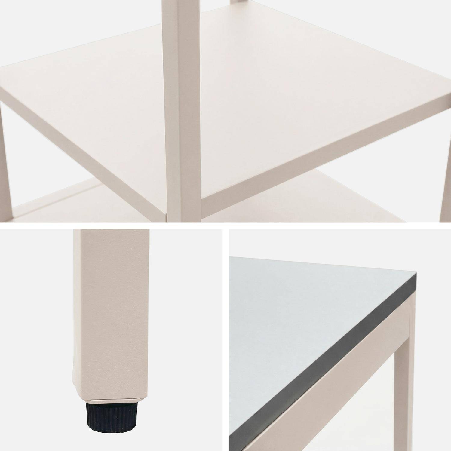 Cuisine d'extérieure en acier beige avec 2 étagères L49cm Photo3