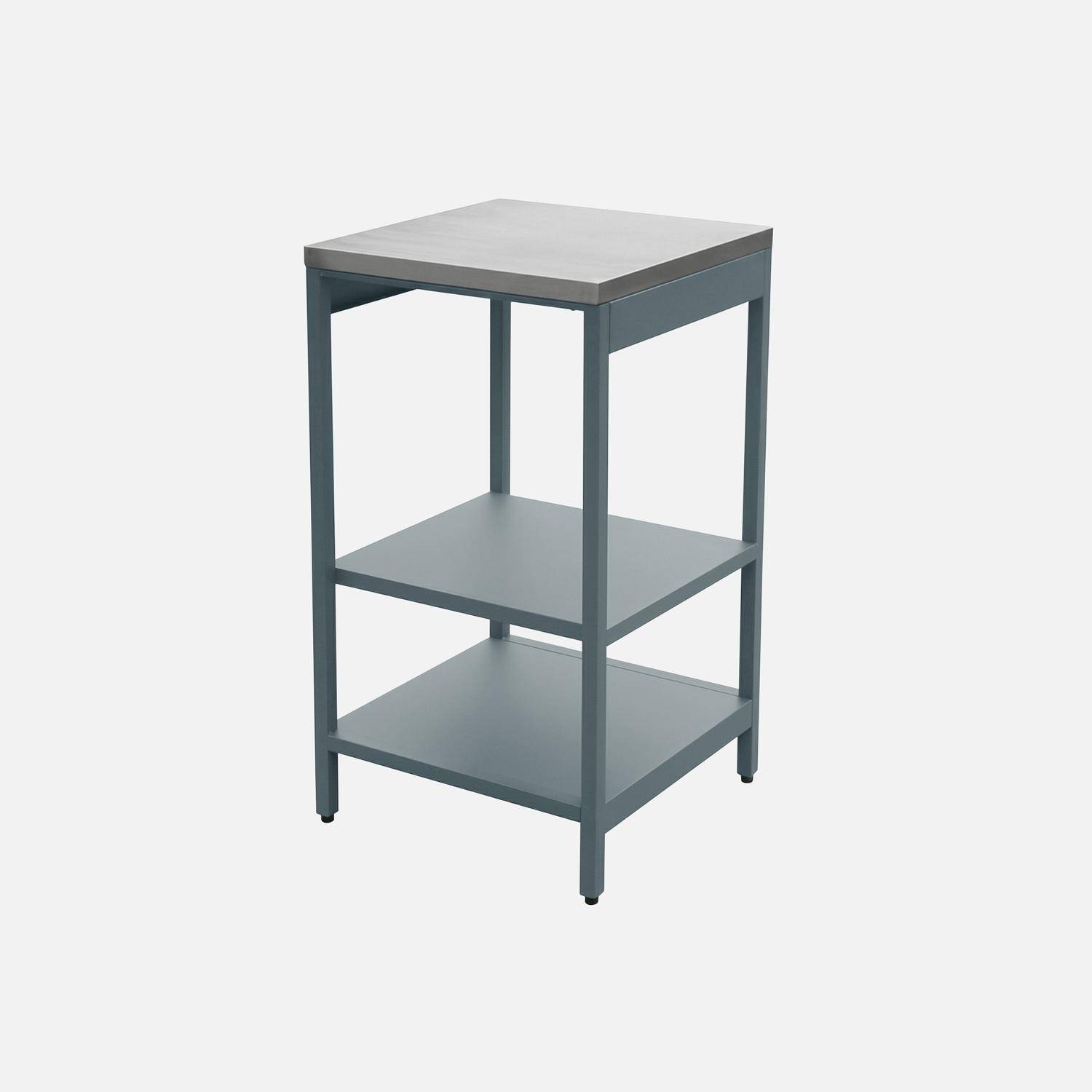 Buitenkeukenmodule met 2 planken staal grijsblauw 49x49x87,5 cm - Naxos,sweeek,Photo1