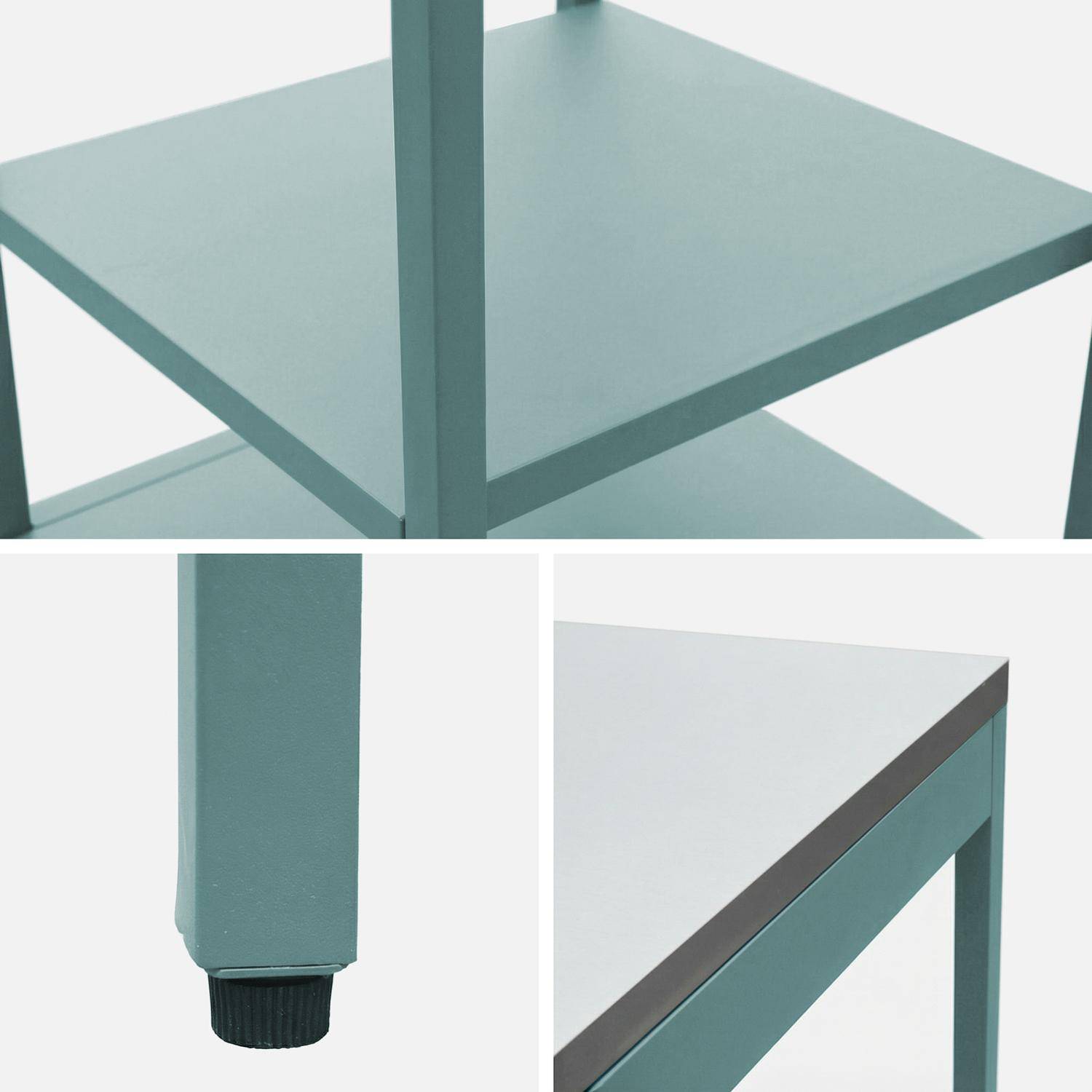 Cuisine d'extérieure en acier bleu gris avec 2 étagères L49cm,sweeek,Photo3