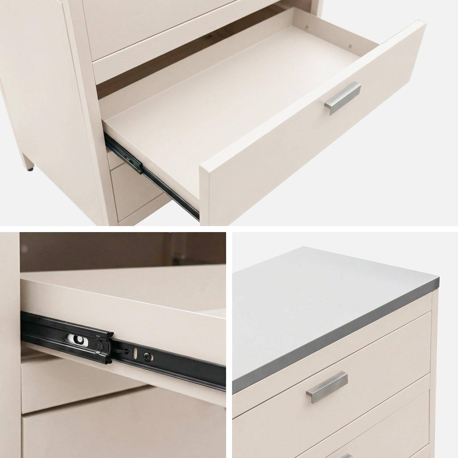 Cuisine d'extérieure en acier beige avec 3 tiroirs L80cm Photo4