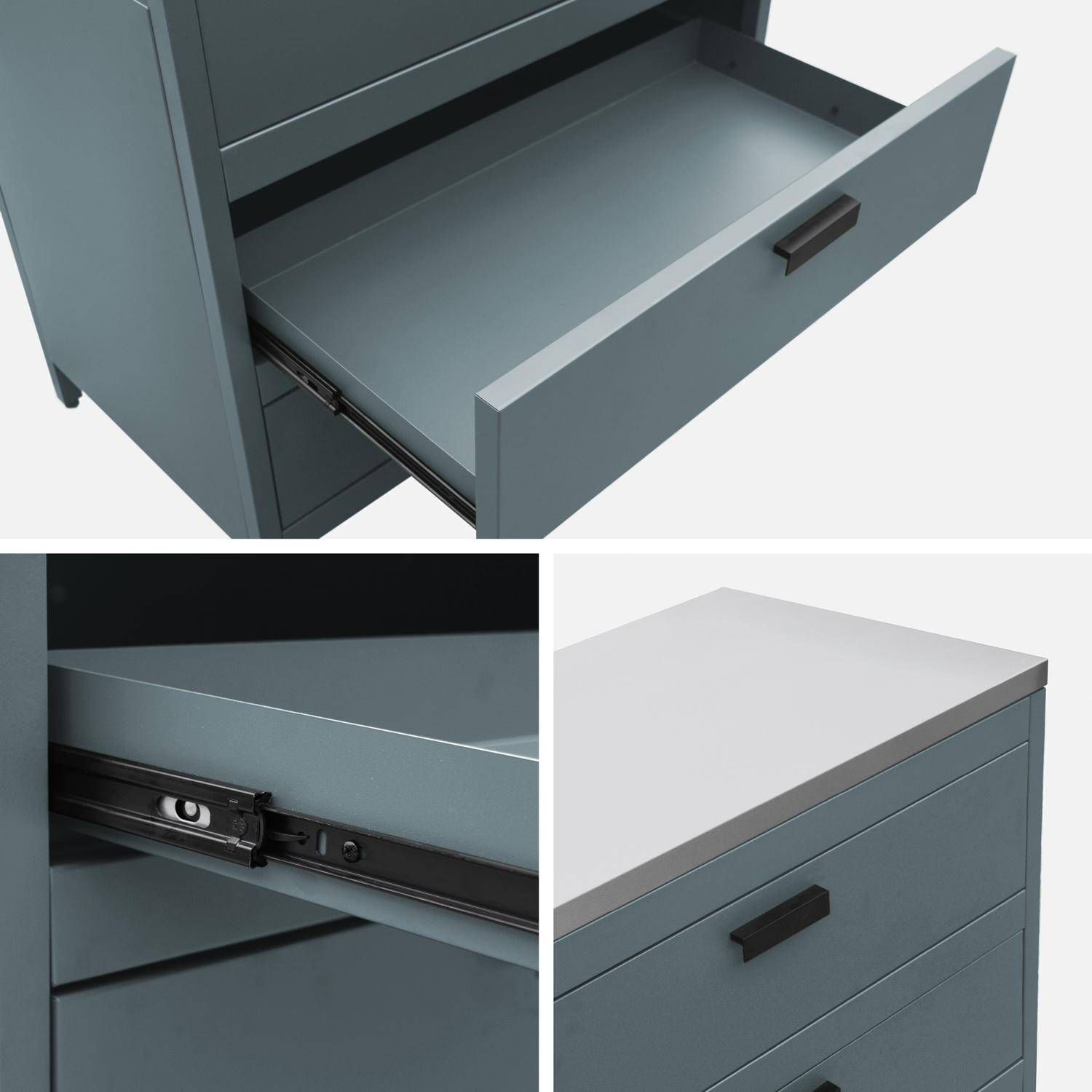 Buitenkeukenmodule met 3 laden staal grijsblauw 80x51x87,5cm - Naxos,sweeek,Photo4