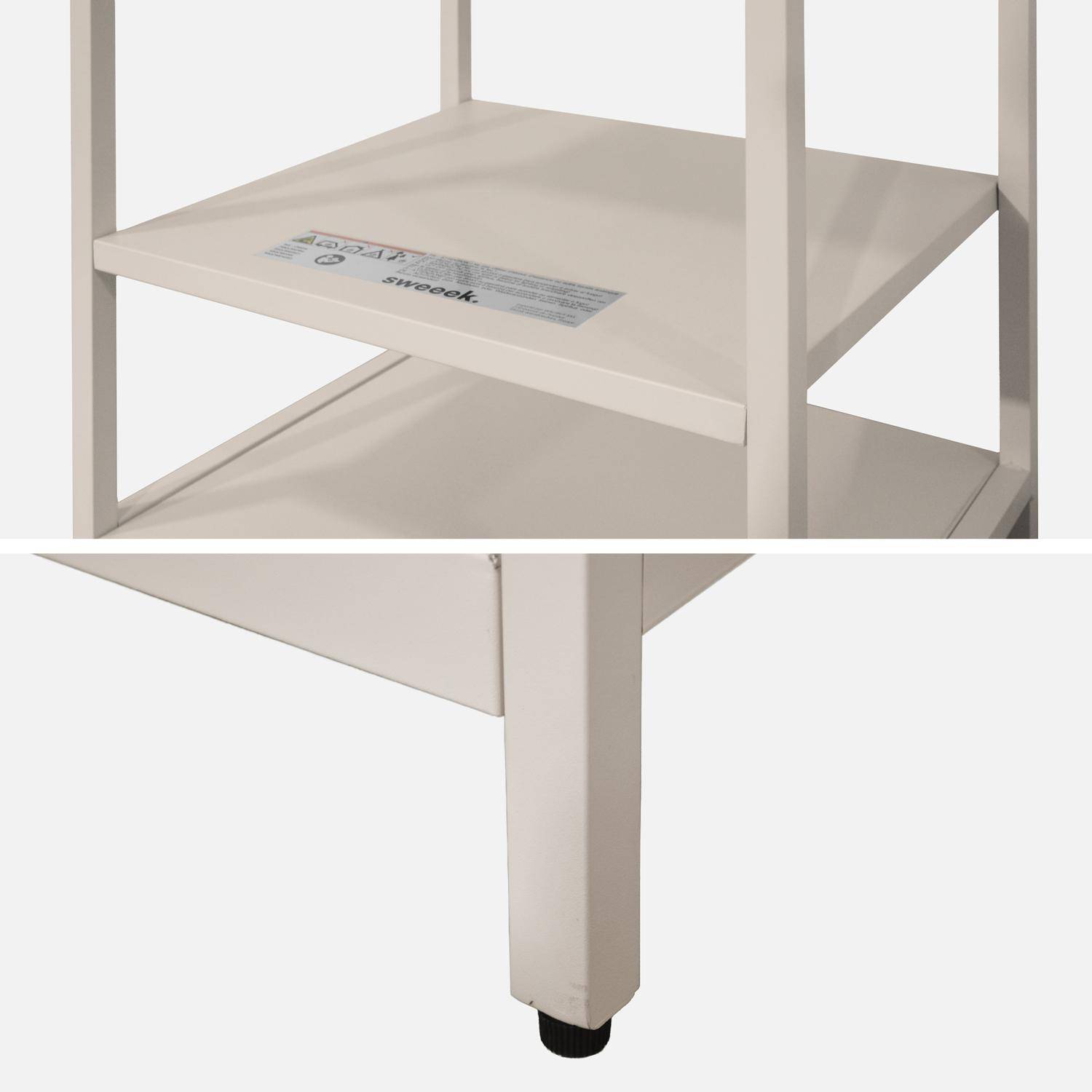 Barbecue grill charbon de bois beige Naxos grille chromée 2 étagères,sweeek,Photo5