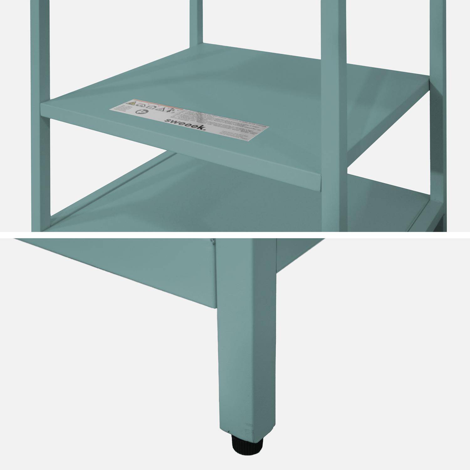 Barbecue grill charbon de bois bleu gris Naxos grille chromée 2 étagères Photo5