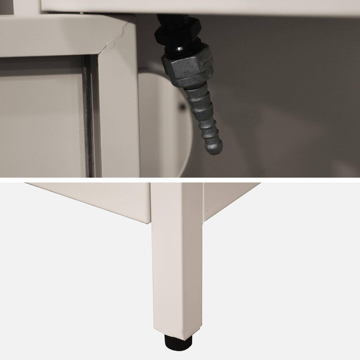 Barbecue gaz 3 brûleurs, beige, 3 portes et 2 espaces de rangement,sweeek,Photo6