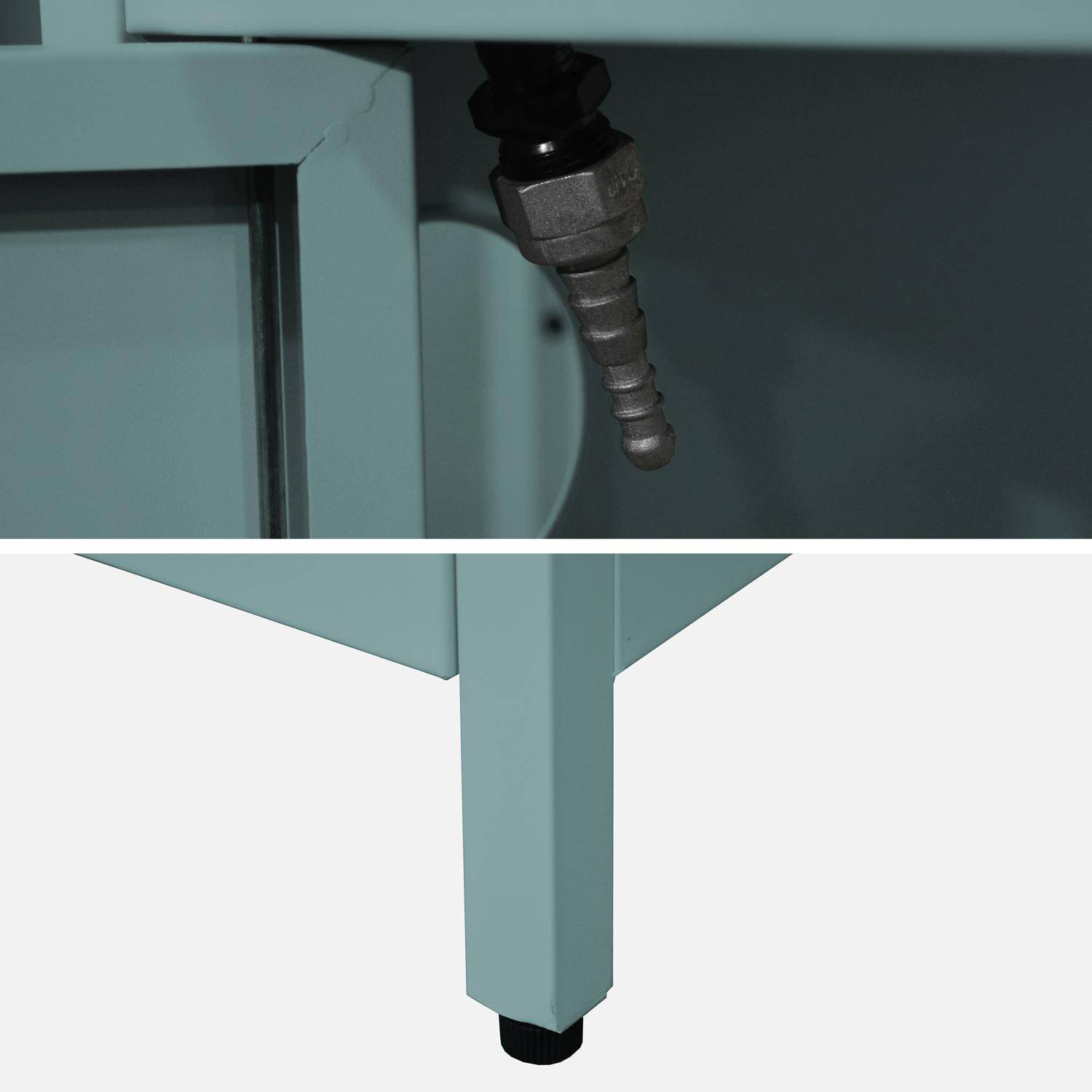 Barbecue gaz 3 brûleurs, bleu gris, 3 portes et 2 espaces de rangement,sweeek,Photo6