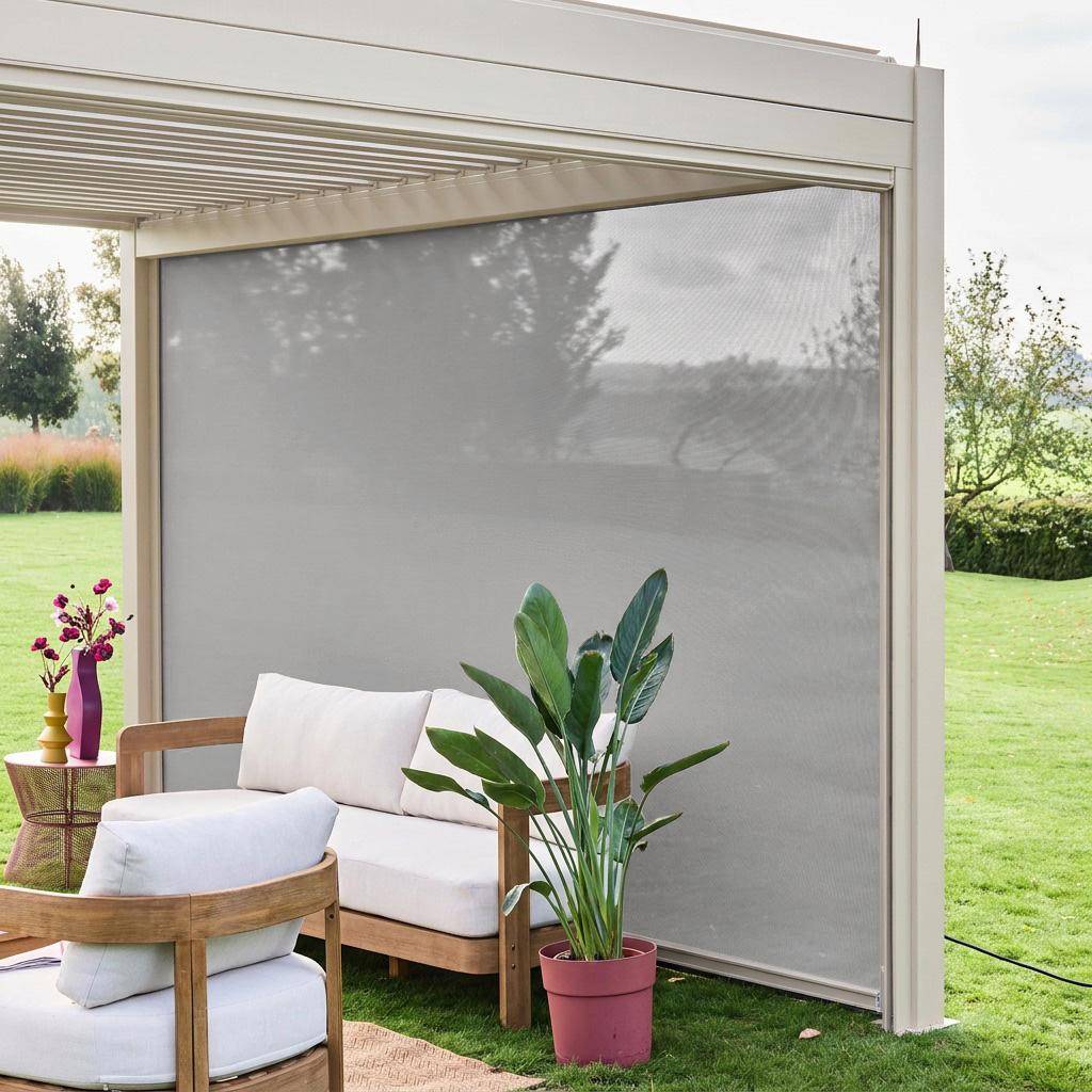 Store beige pour pergola bioclimatique – Triomphe – 3x4 m, aluminium et textilène Photo10