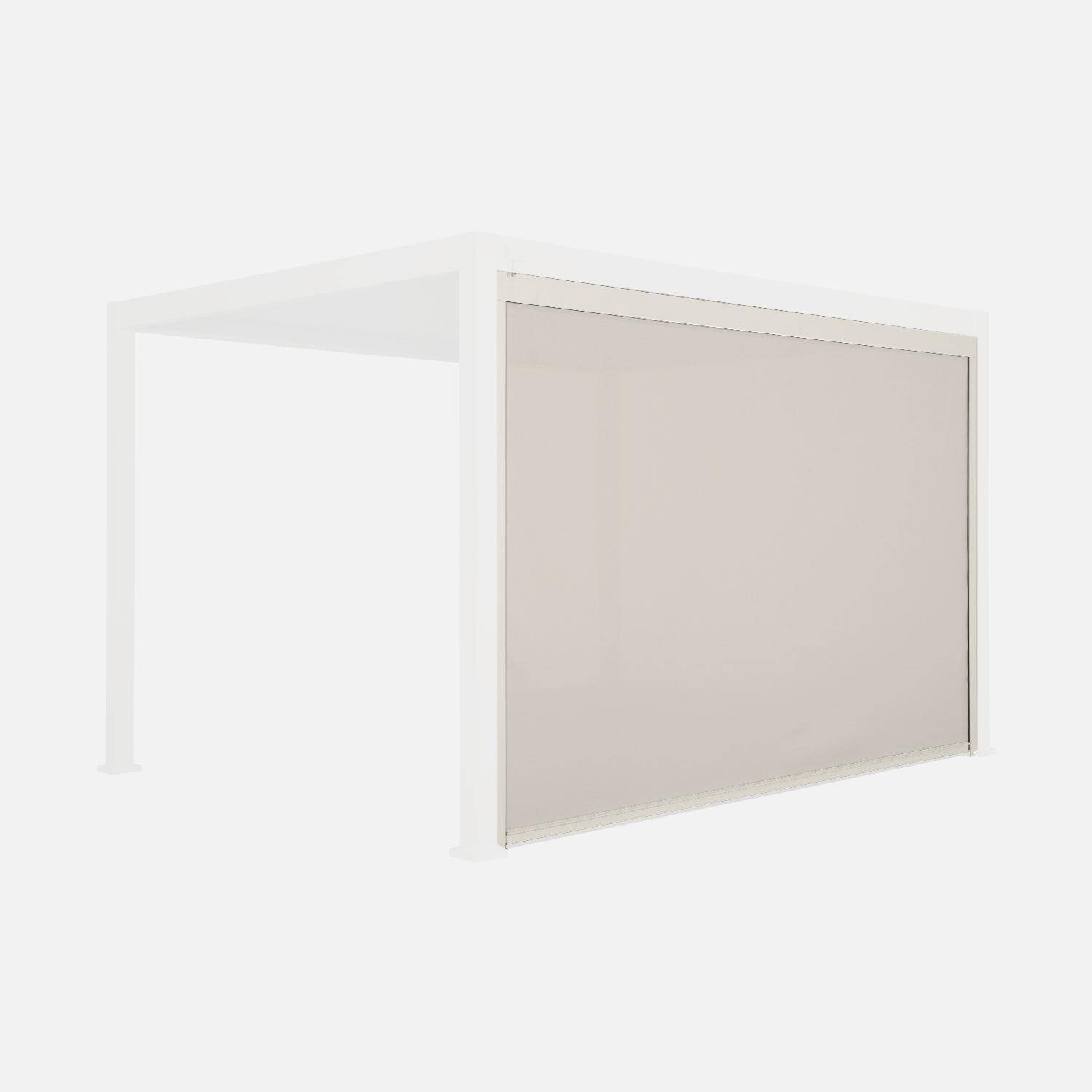 Store beige pour pergola bioclimatique – Triomphe – 3x4 m, aluminium et textilène Photo1