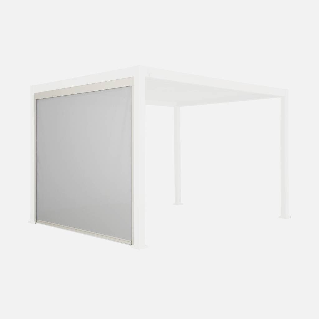 Tenda laterale avvolgibile alluminio e textilene per pergola, 3m, Beige