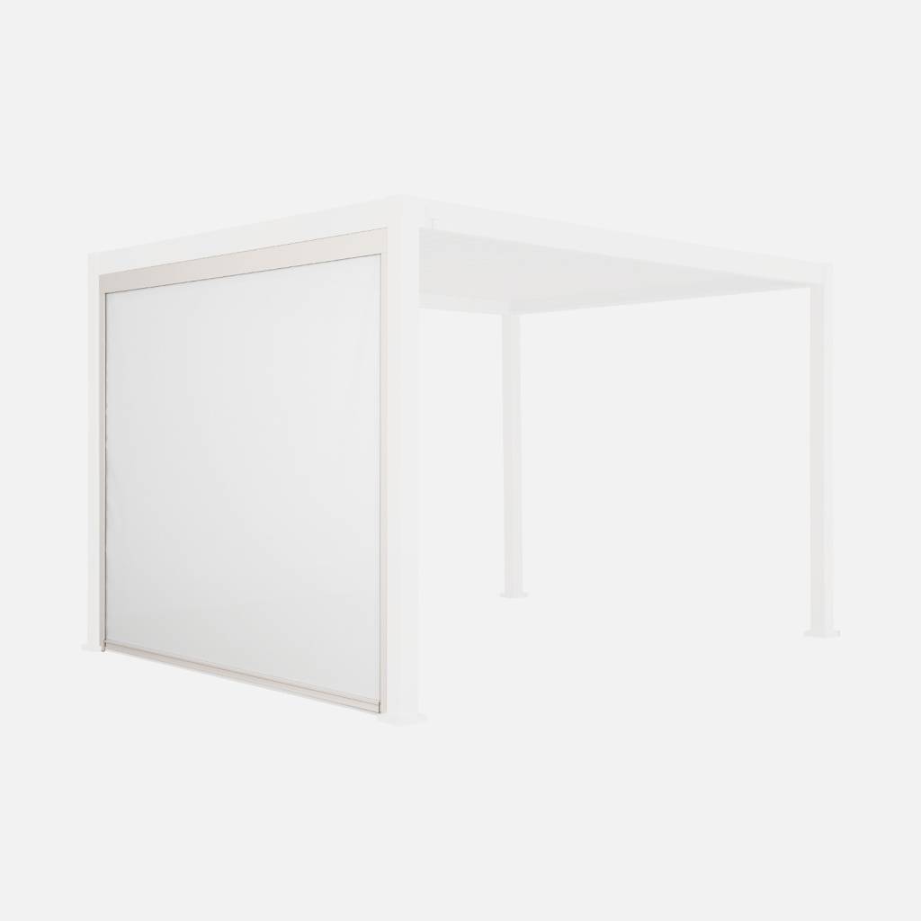 Tenda laterale avvolgibile alluminio e textilene per pergola, 3m, Beige