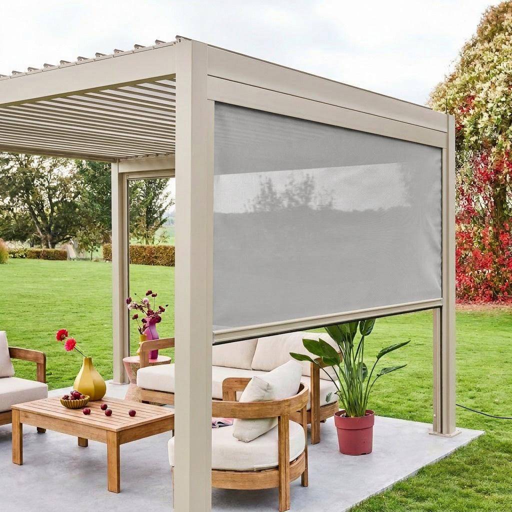 Store beige pour pergola bioclimatique – Triomphe – 3m, aluminium et textilène Photo2