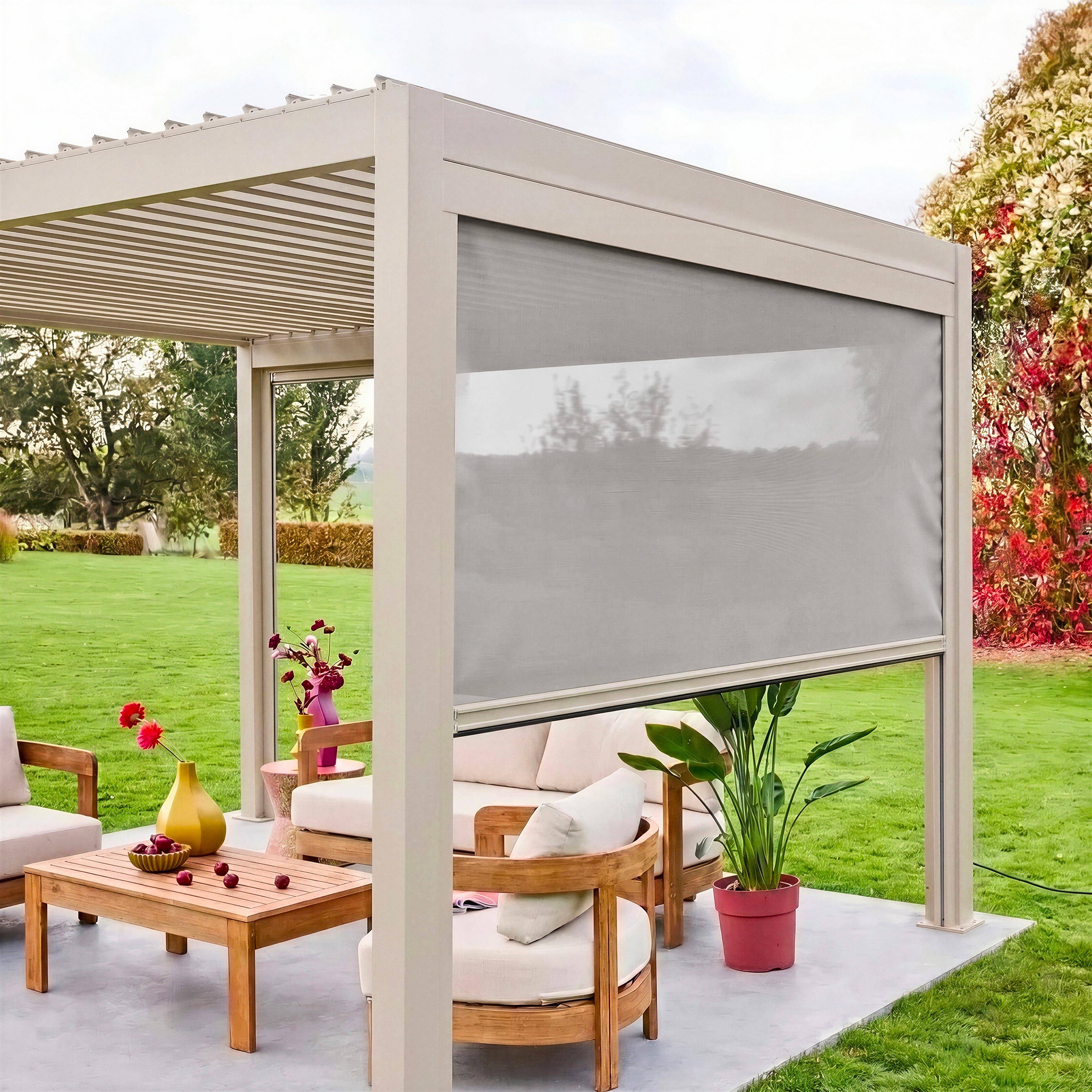 Store beige pour pergola bioclimatique – Triomphe – 3m, aluminium et textilène Photo1