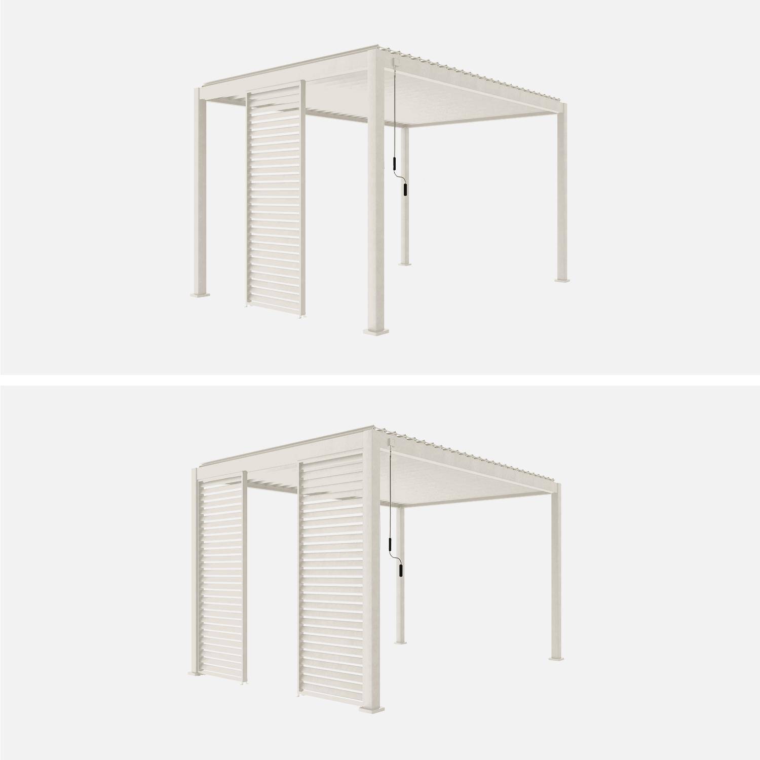 Persienne 100cm pour pergola bioclimatique Triomphe, côté 3m, panneau brise vue, aluminium, beige Photo4