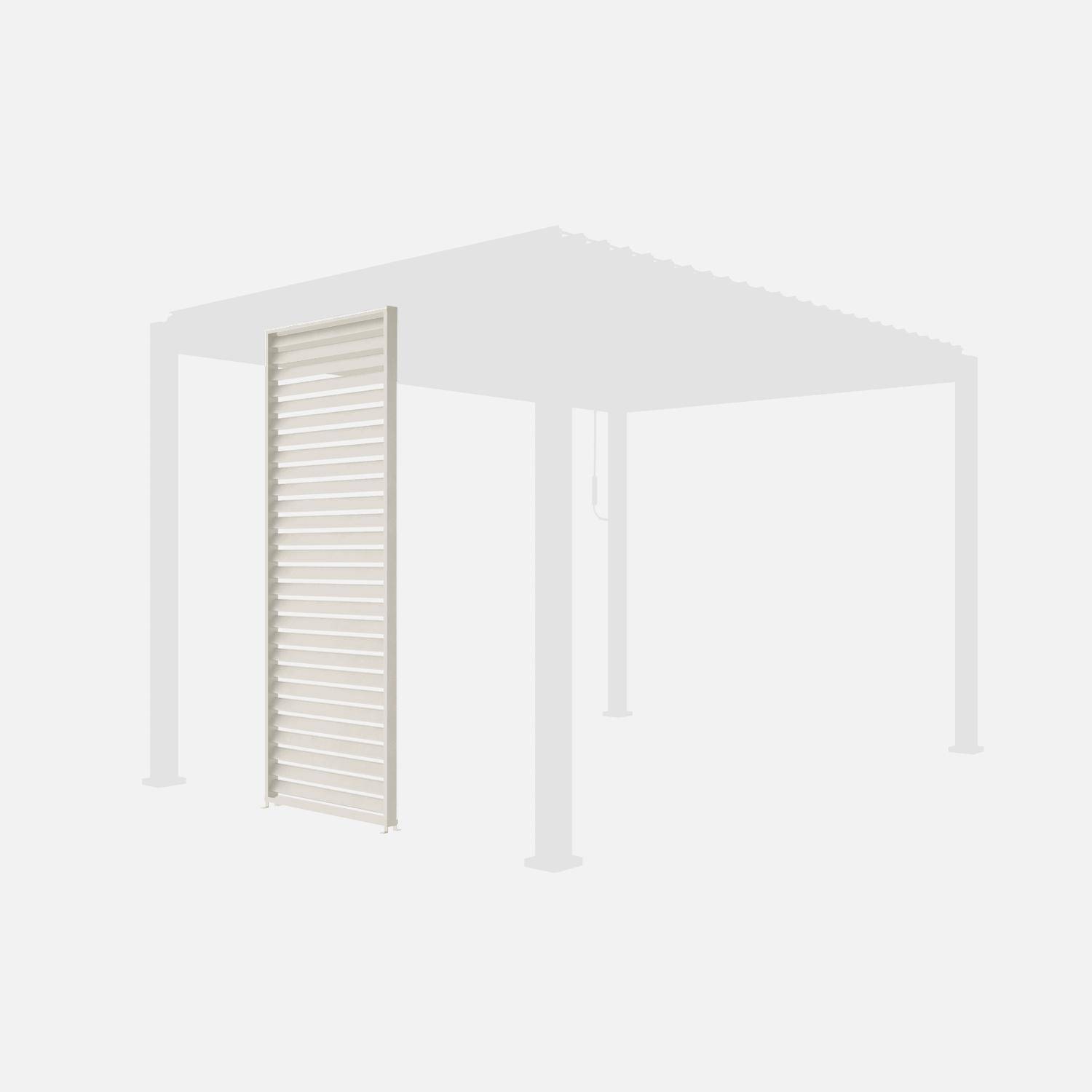 Persienne 100cm pour pergola bioclimatique Triomphe, côté 3m, panneau brise vue, aluminium, beige,sweeek,Photo3