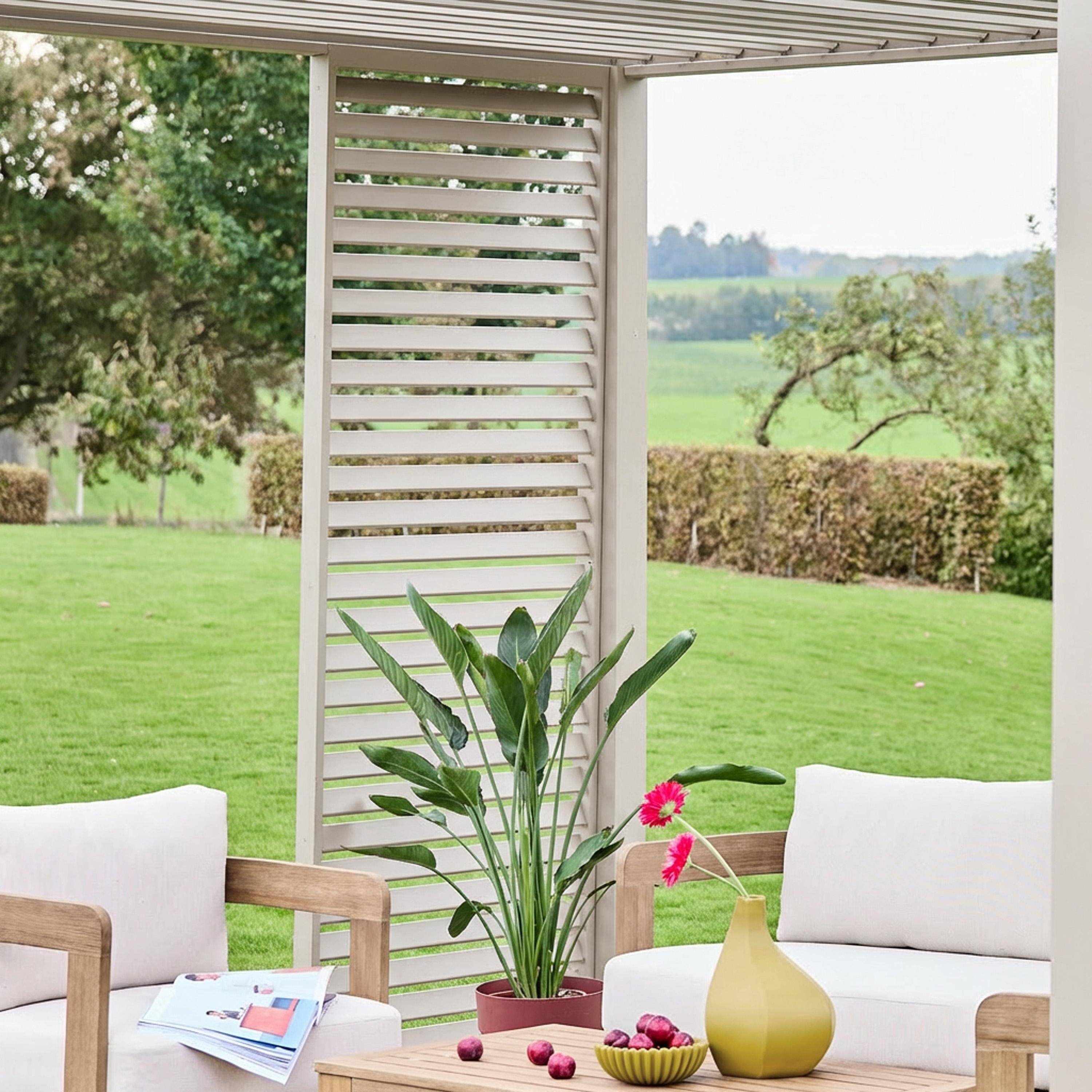 Lamellenwand 100cm für Pergola Triomphe für die 3m Seite Aluminium beige Photo2