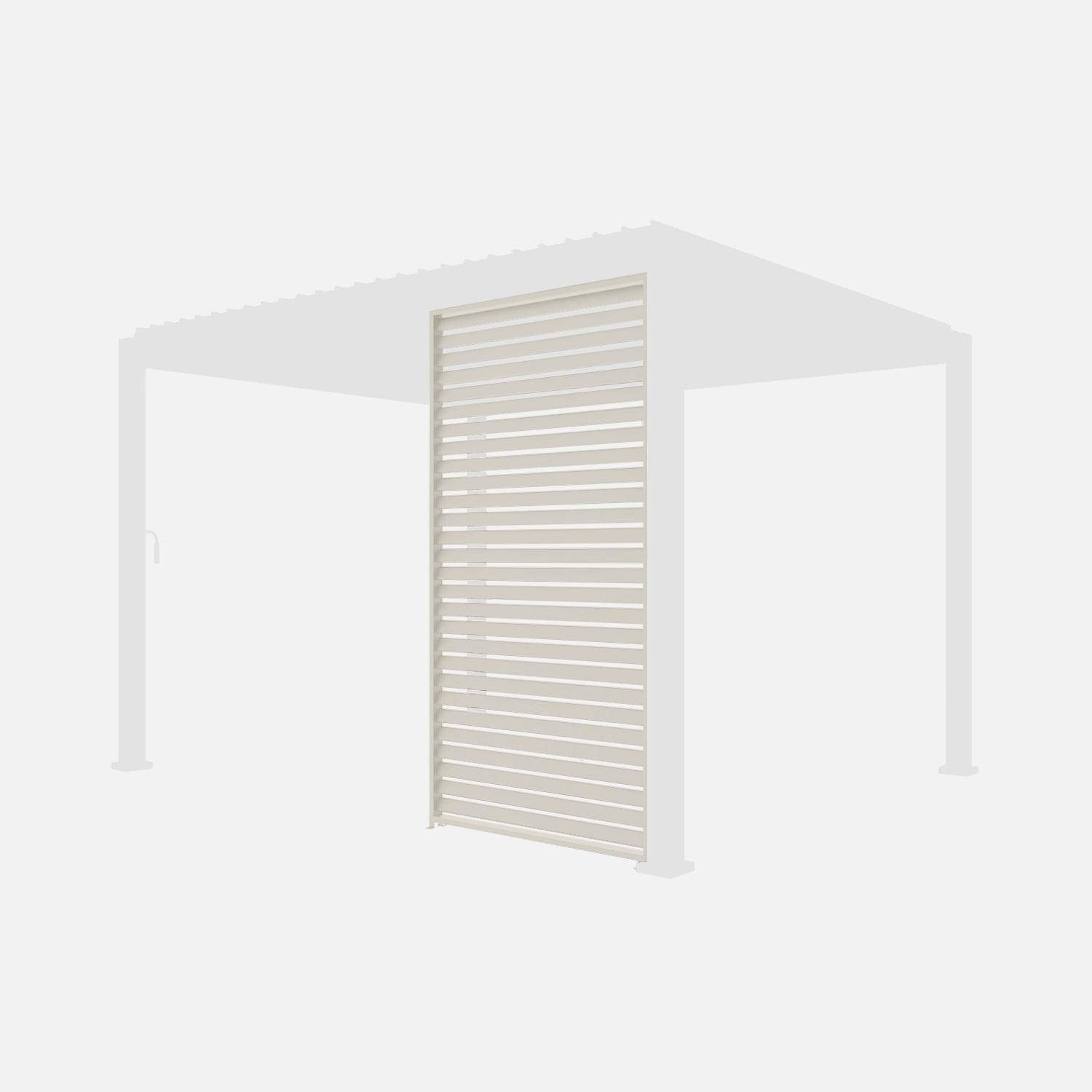 Persienne 130cm pour pergola bioclimatique Triomphe, côté 4m, panneau brise vue, aluminium, beige Photo3