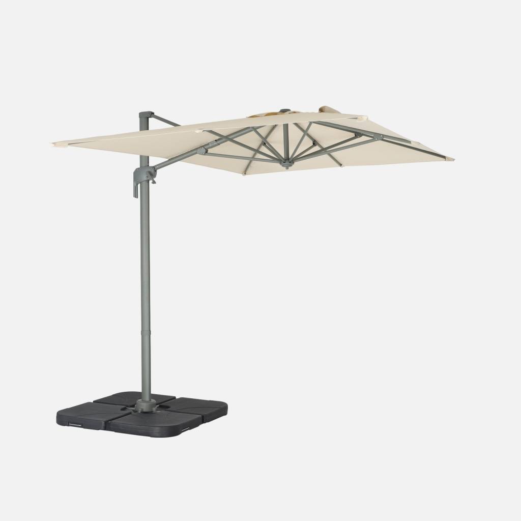 2x3m guarda-sol retangular deslocado, Cru