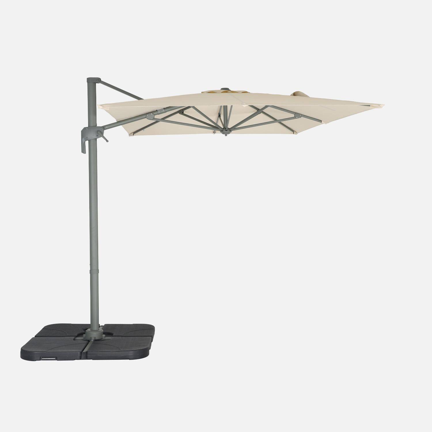 Parasol desplazado rectangular 2x3m, Antibes, Crudo, 298x198x240 cm,sweeek,Photo2