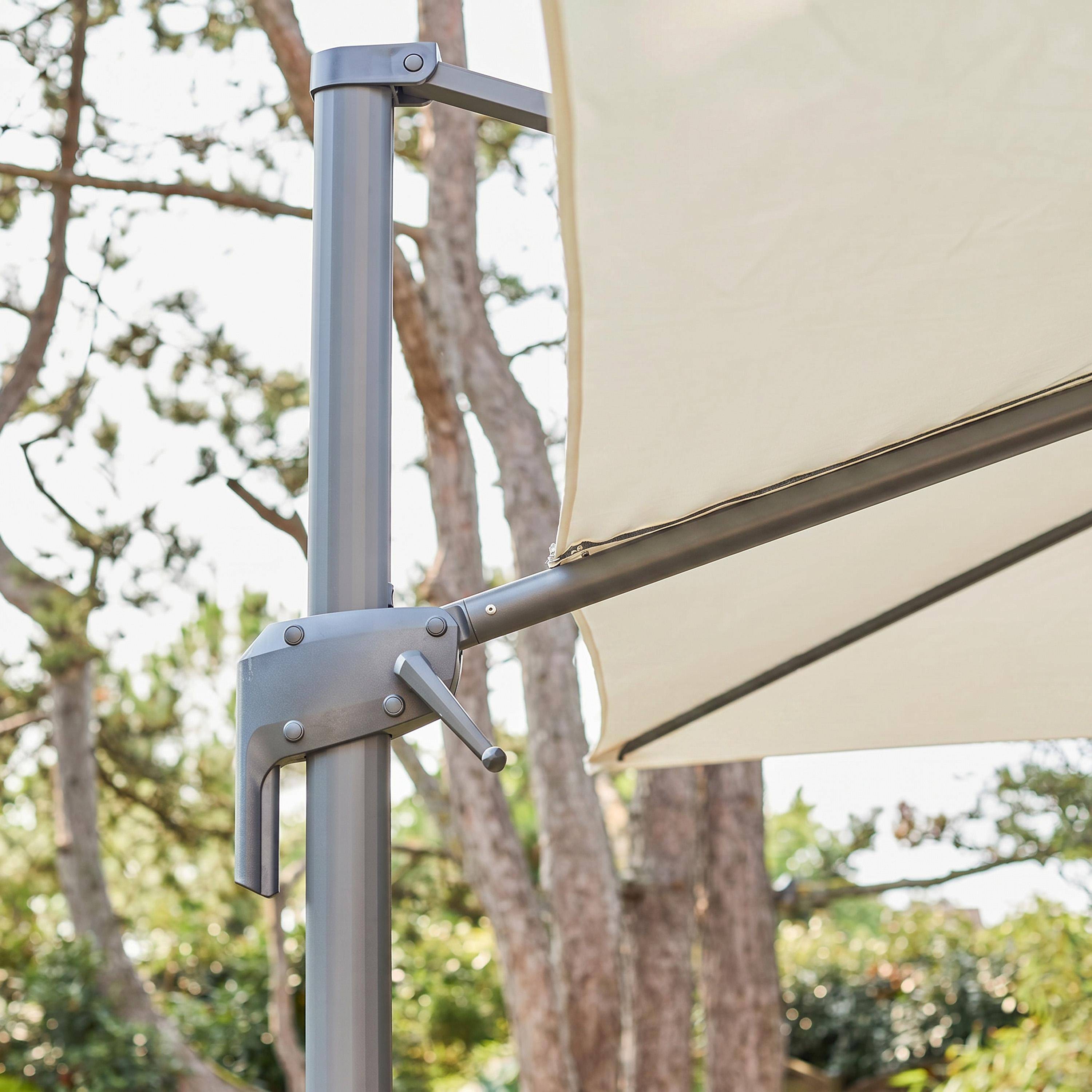 Rechteckiger Ampelschirm 3x4 m neigbar, klappbar und um 360° drehbar, ecru - Antibes,sweeek,Photo4