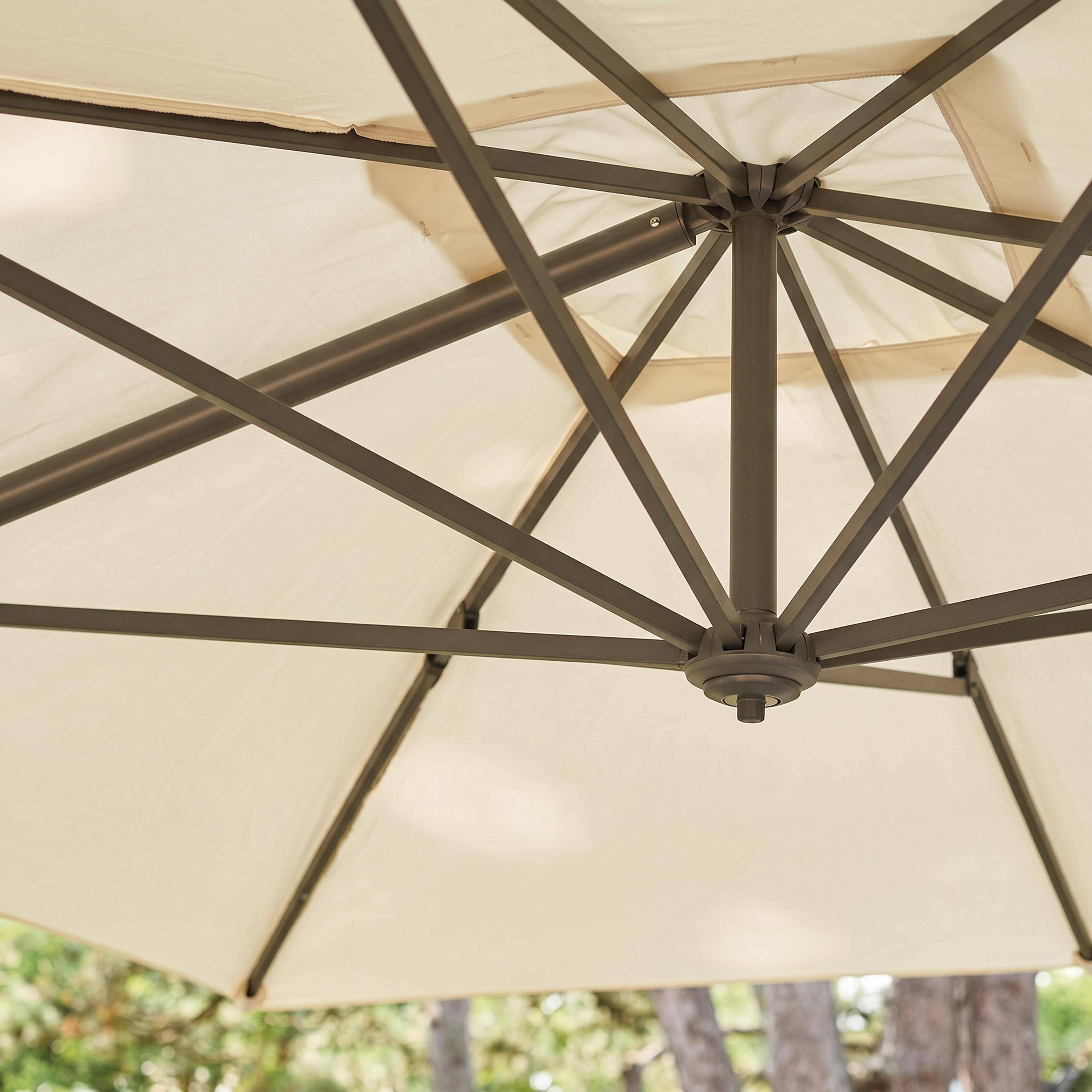 Rechteckiger Ampelschirm 3x4 m neigbar, klappbar und um 360° drehbar, ecru - Antibes,sweeek,Photo3