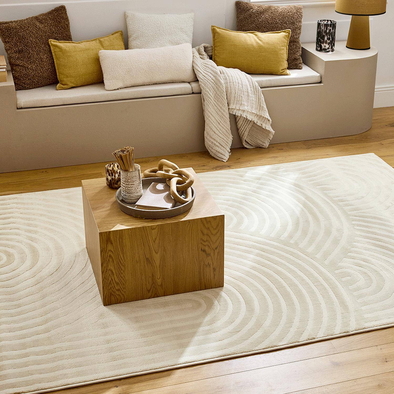 Tapis intérieur motif arches crème 120 x 160 cm - Brad Photo1