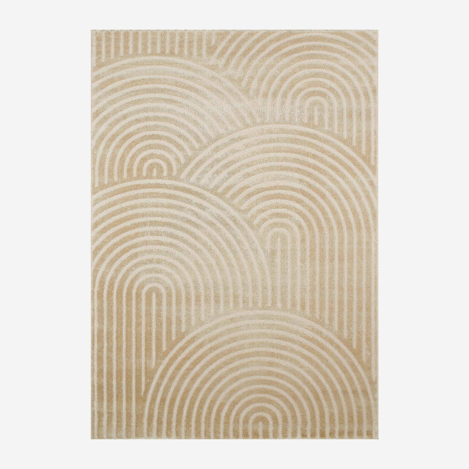 Alfombra interior motivo arcos beige, Brad, 290x200x1.1 cm Photo1