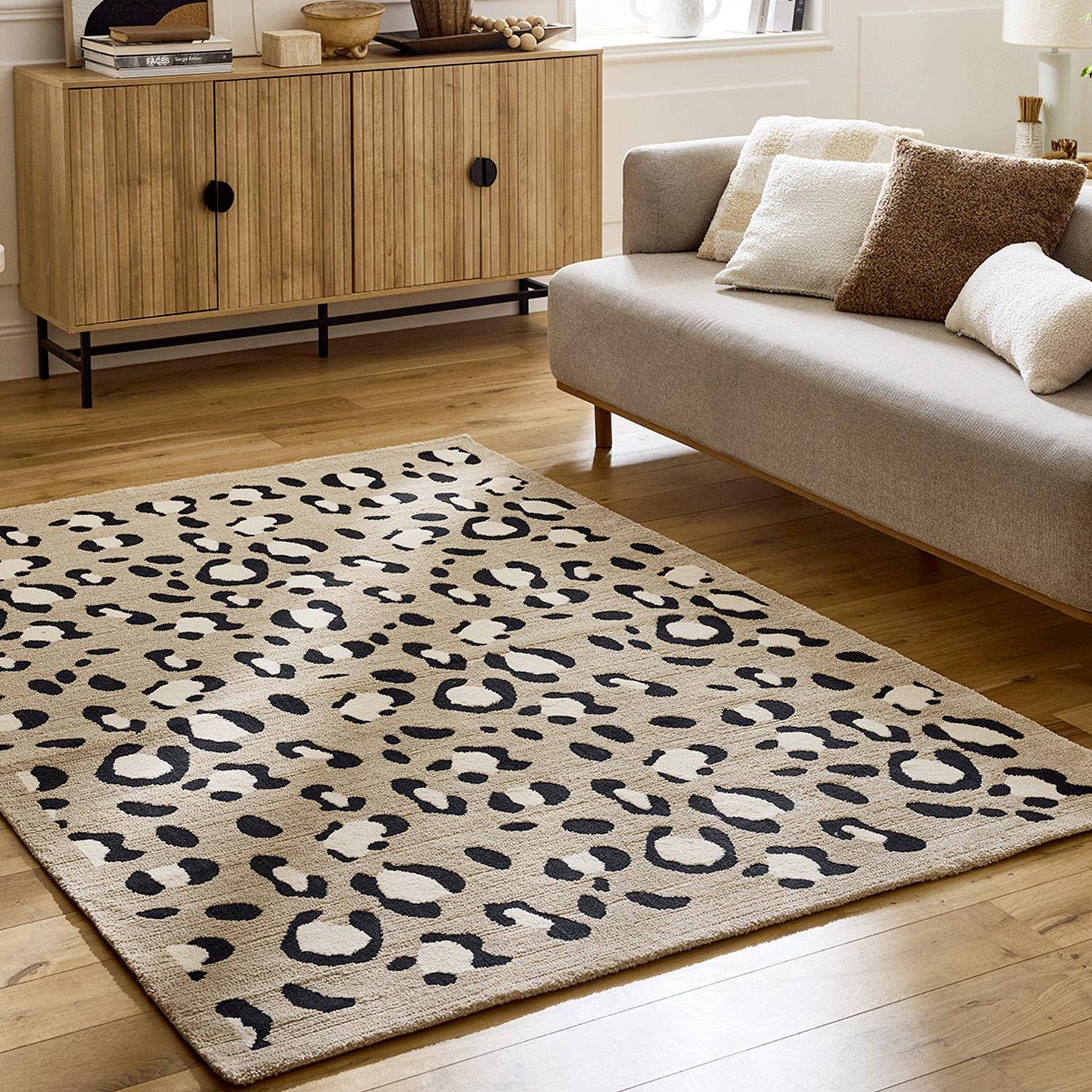 Tapis intérieur motif léopard beige 120 x 160 cm - Jack Photo1