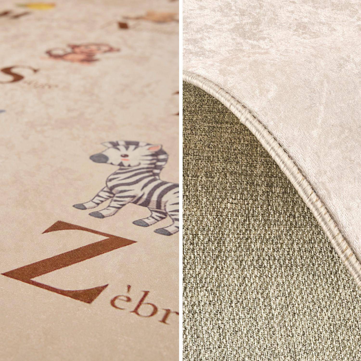Tapis éducatif intérieur enfant beige imprimé abécédaire 120 x 160 cm - Scoty Photo2